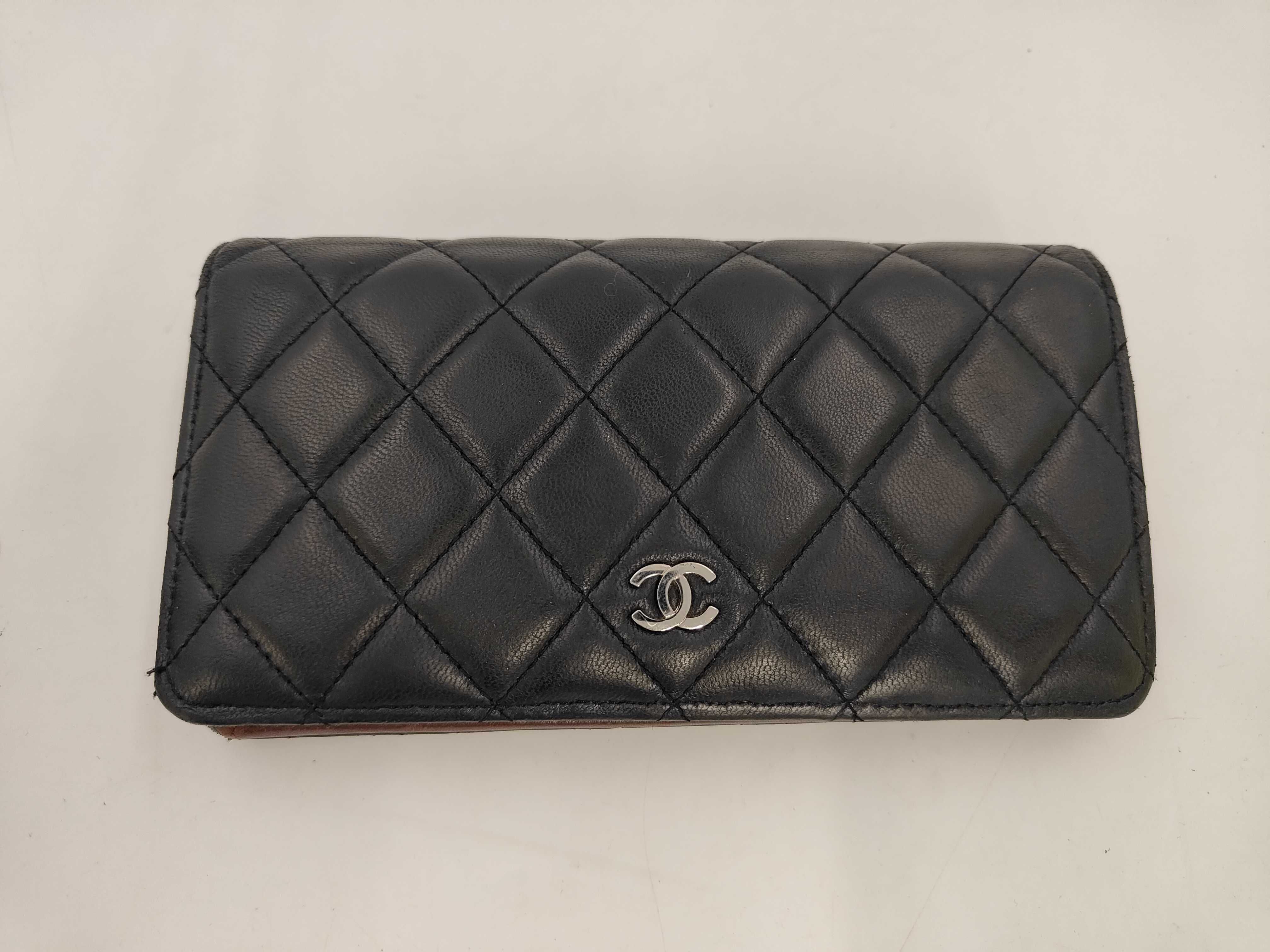 Matelassé Lambskin Bi-fold Wallet, Black, Coco Mark, A31509, Seal 14 series.