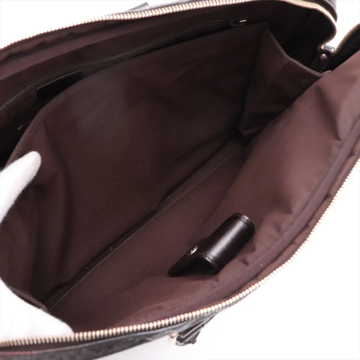 GG Embossed 208468 Leather 2-Way Business Bag, Brown — view 9