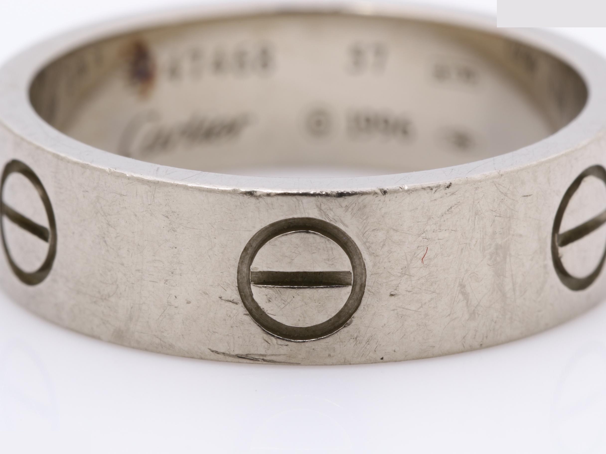750WG Love Ring, Size #57, Total Weight: Approx. 8.5g — view 2