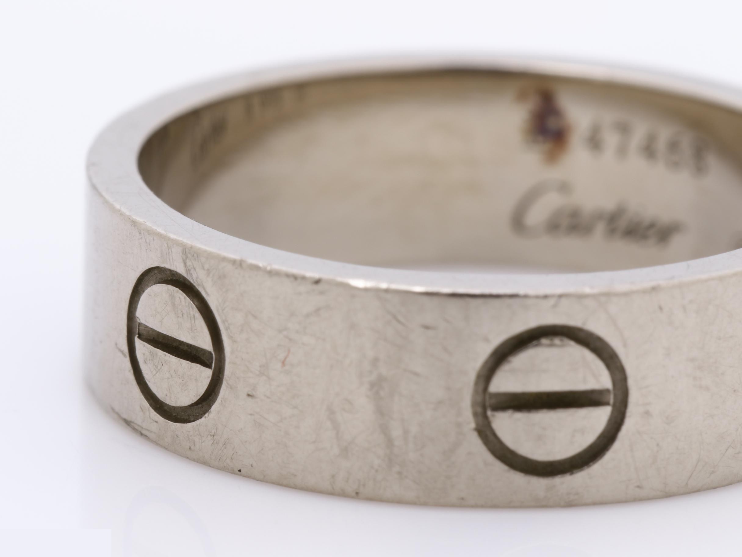 750WG Love Ring, Size #57, Total Weight: Approx. 8.5g — view 3