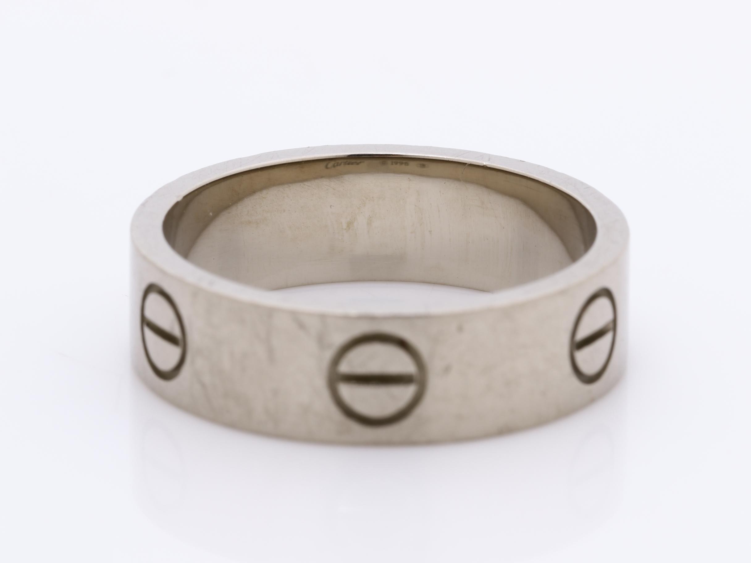 750WG Love Ring, Size #57, Total Weight: Approx. 8.5g — view 4