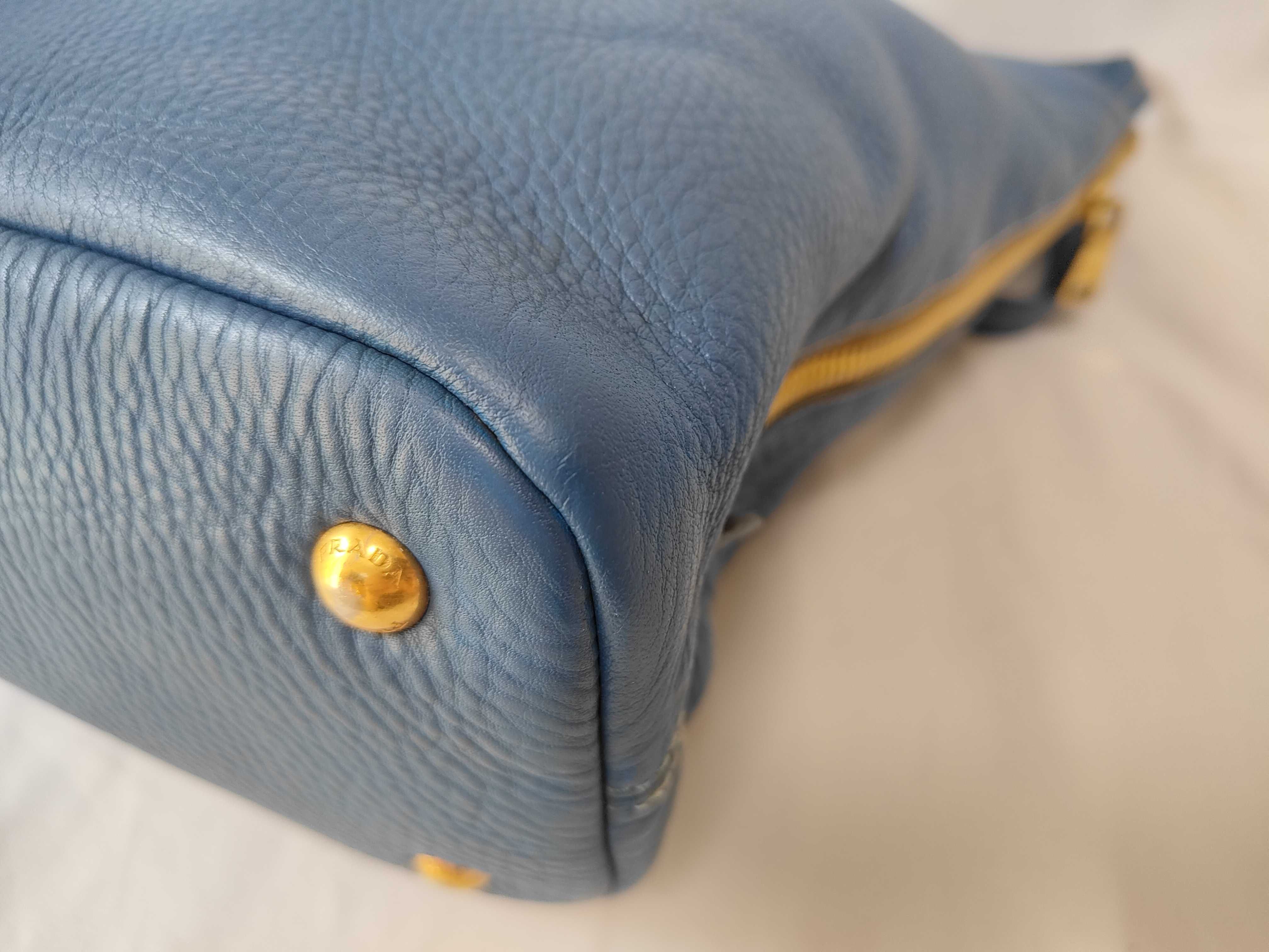 Vitello Daino Side-Zip Tote Shoulder Bag — view 6