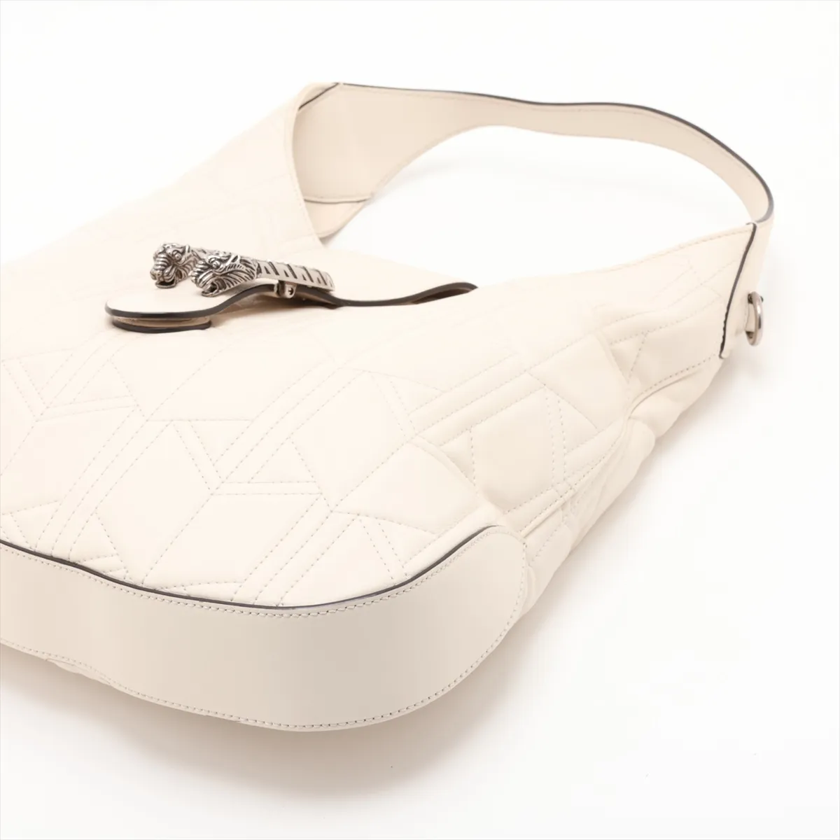 Dionysus Leather Shoulder Bag, White, 446687 — view 3