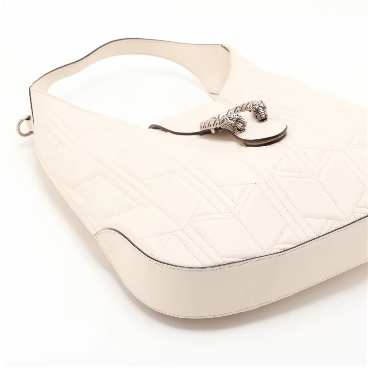 Dionysus Leather Shoulder Bag, White, 446687 — view 4