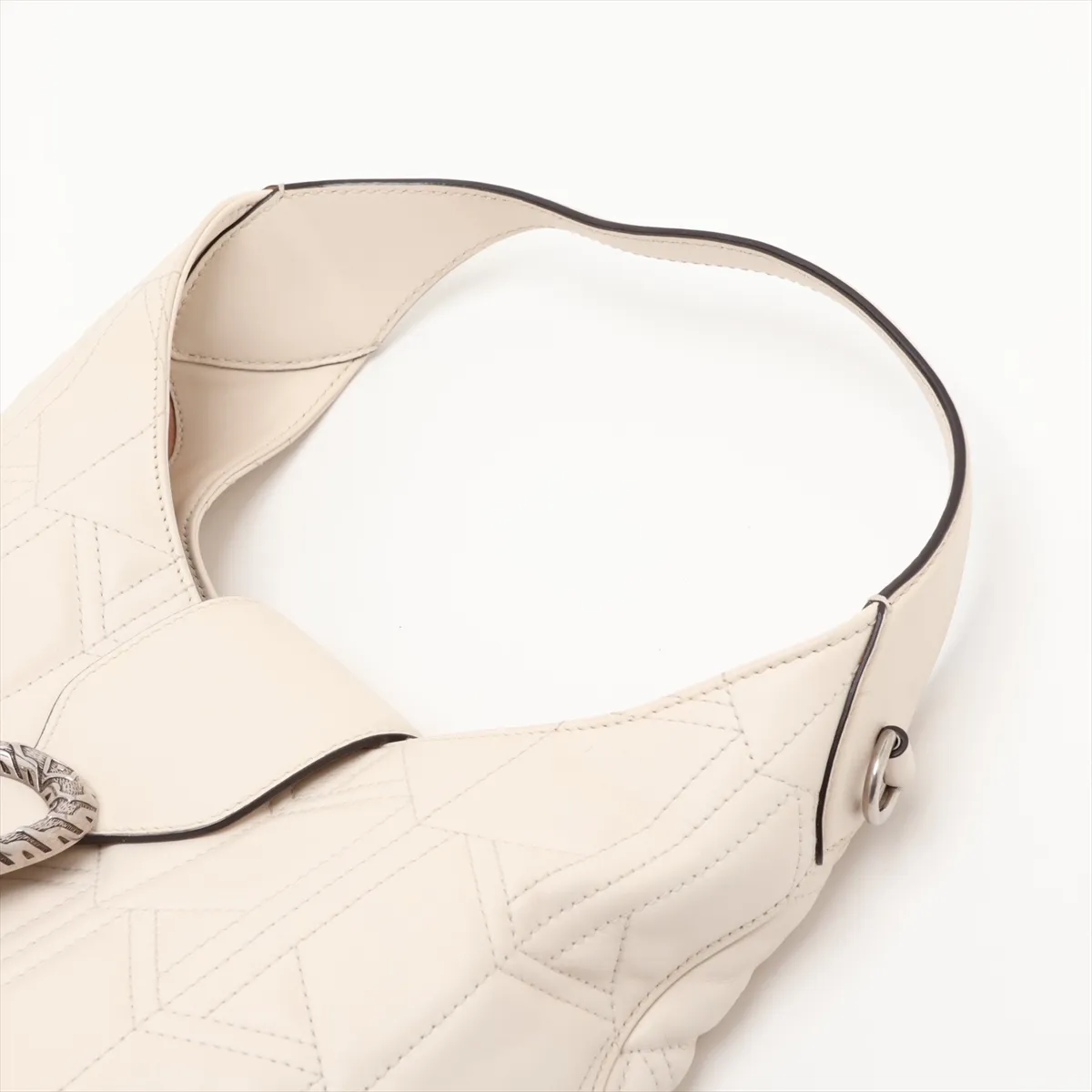 Dionysus Leather Shoulder Bag, White, 446687 — view 5