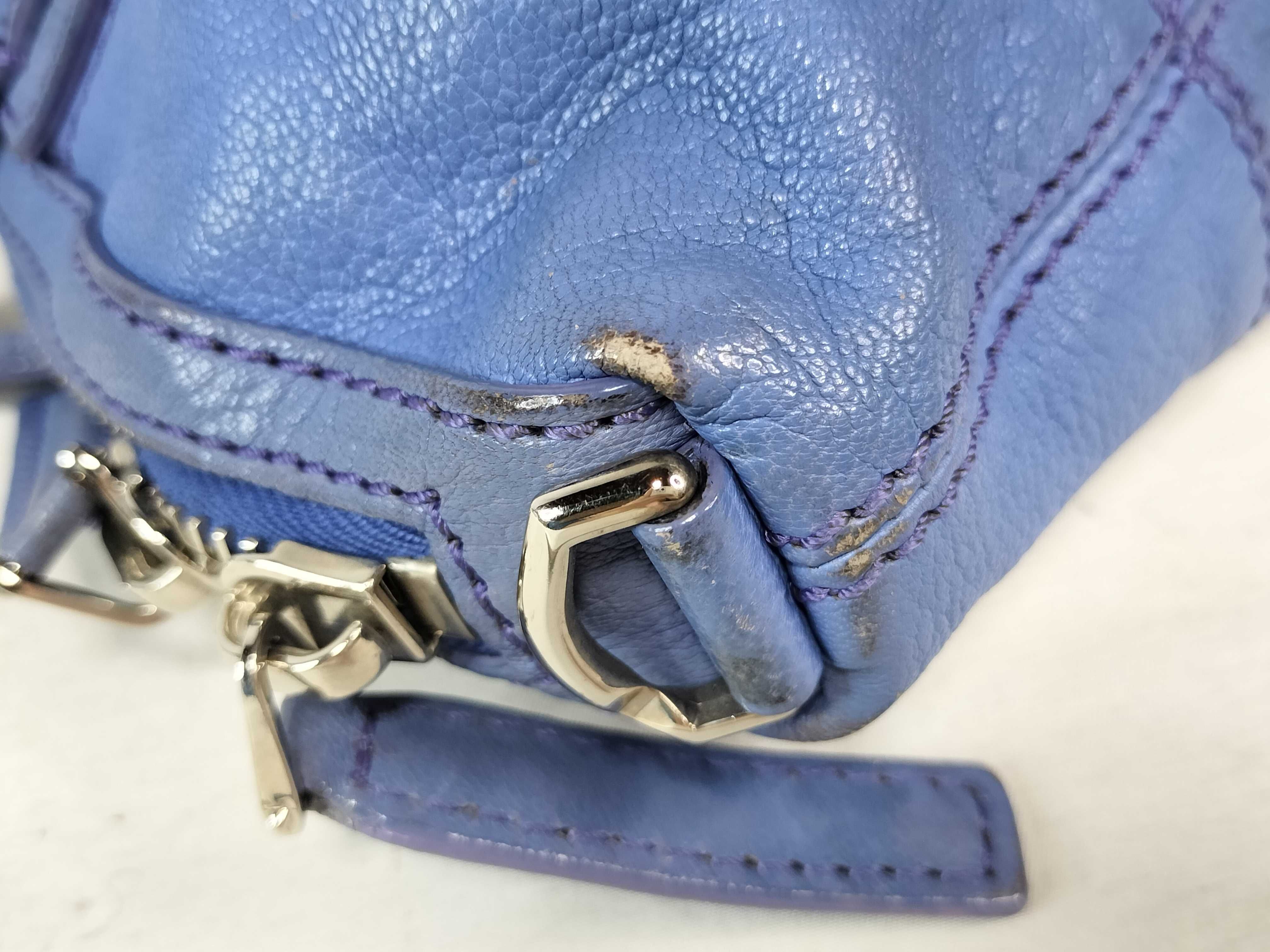 PH- Blue Shoulder Bag Leather Handbag — view 5