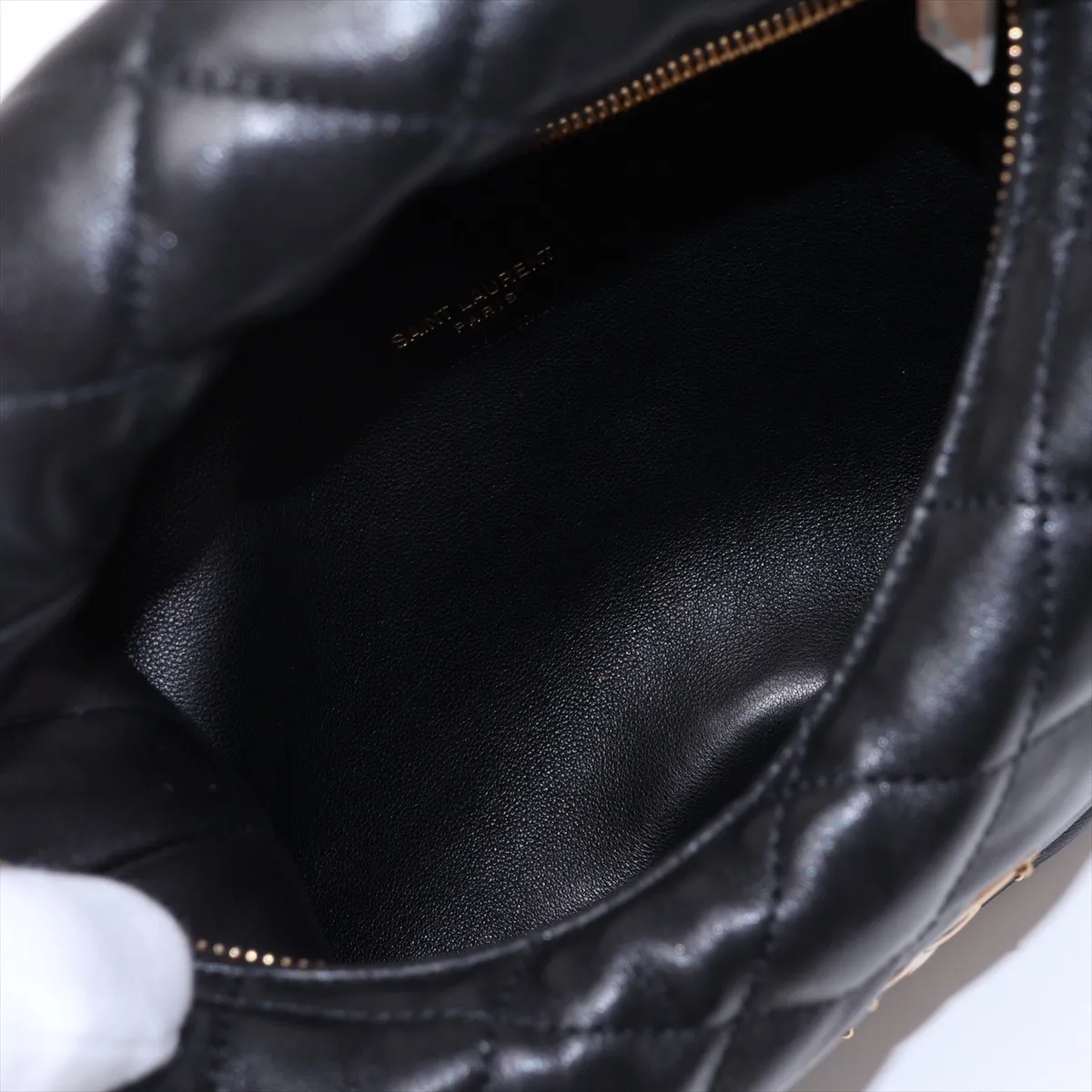 Icarino Leather Handbag, Black, 851689 — view 7