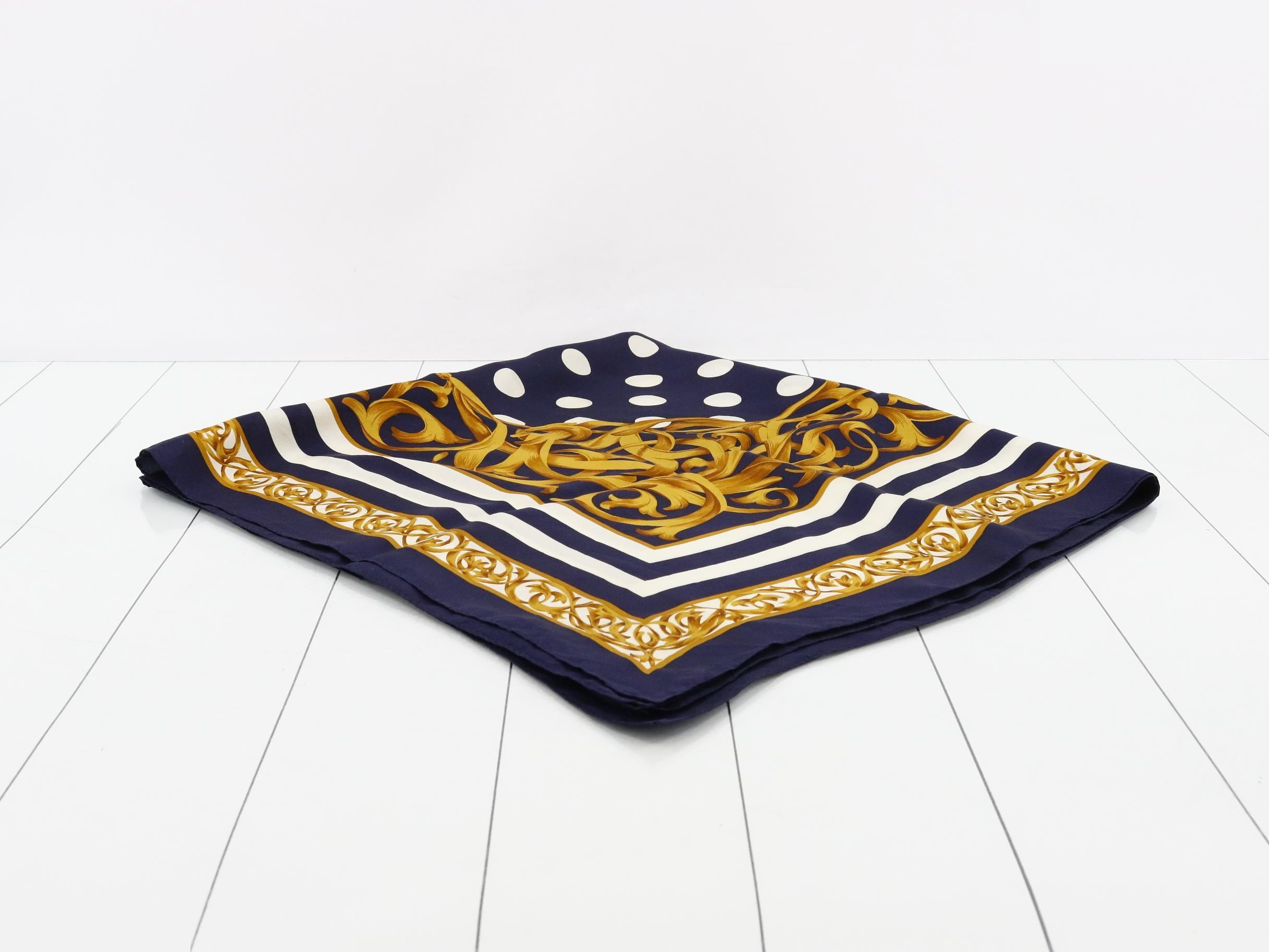 silk scarf, polka dot pattern, baroque style. — view 2