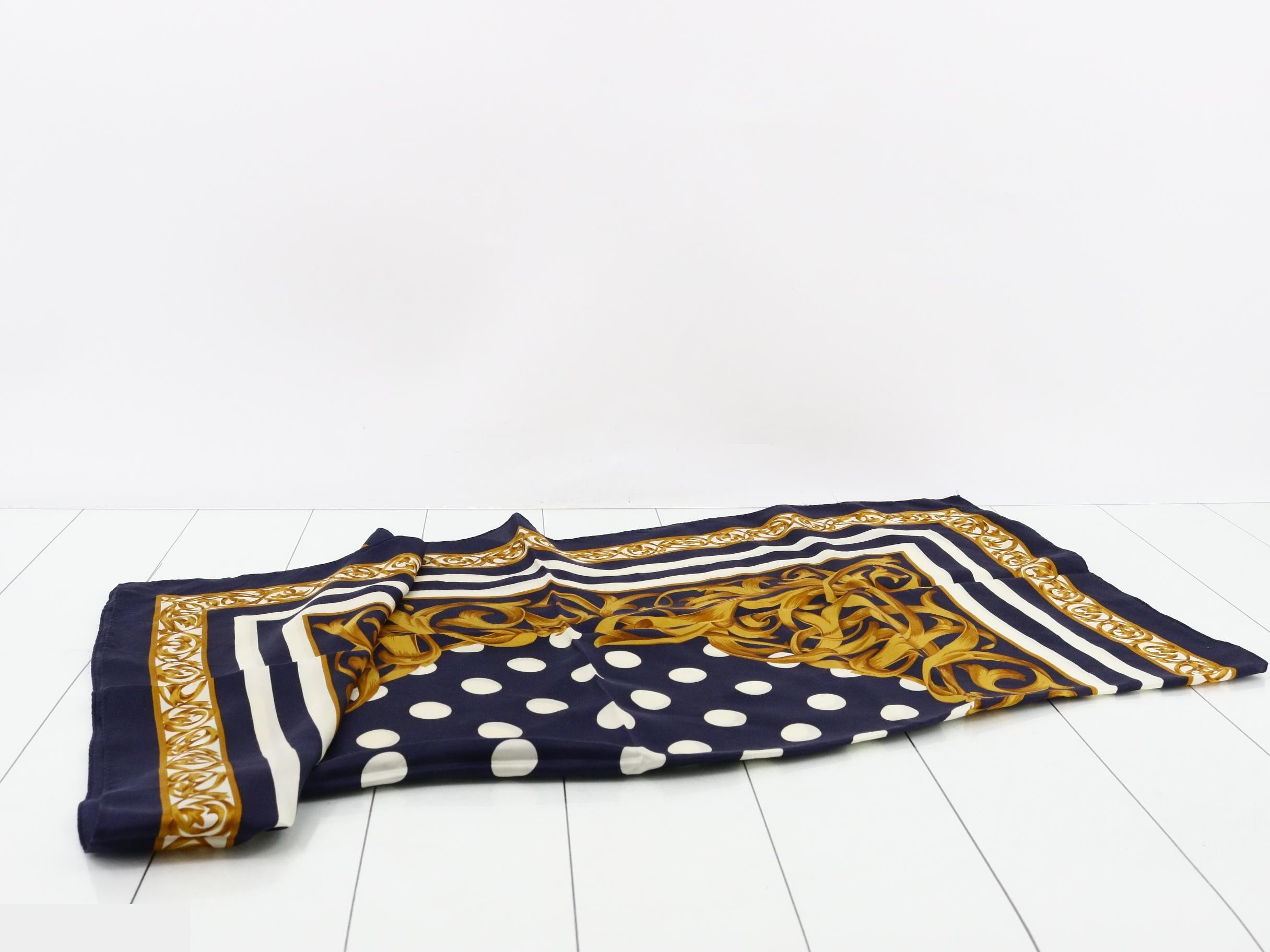 silk scarf, polka dot pattern, baroque style. — view 3