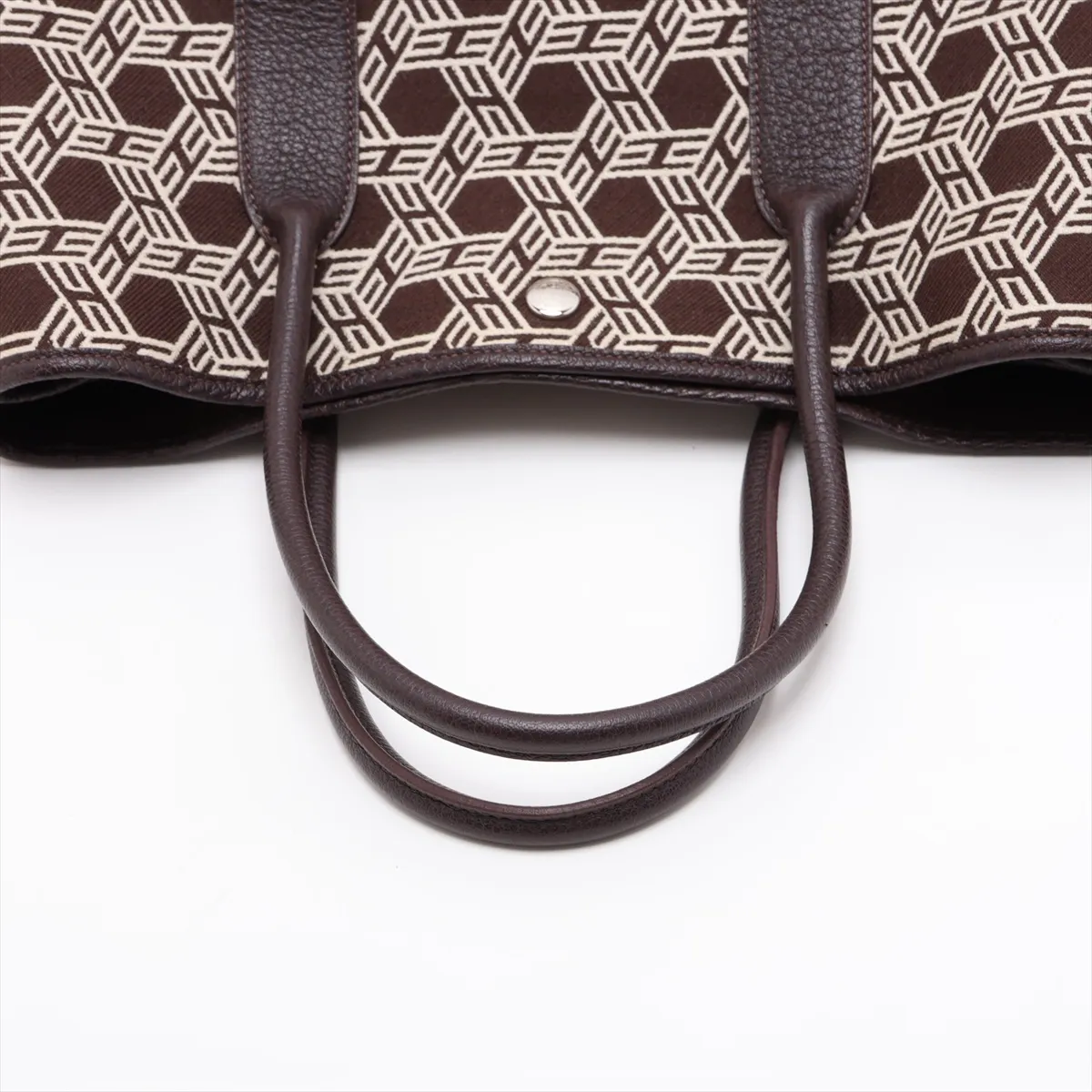 Garden Party 36 PM Toile Sole H x Buffle Brown Silver Hardware — view 5
