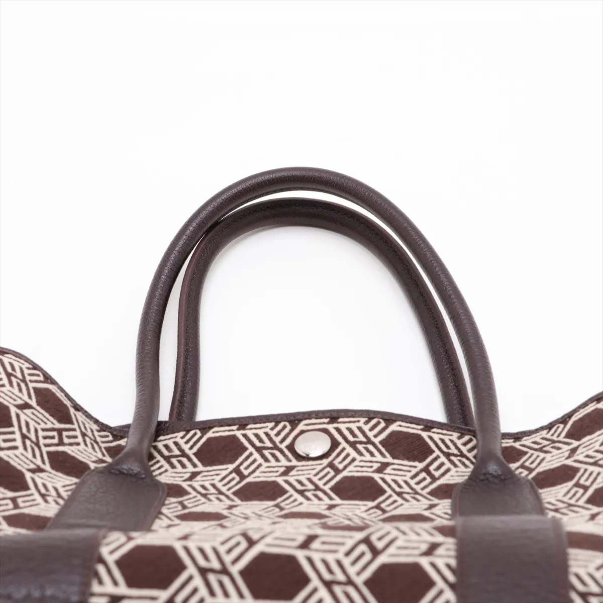 Garden Party 36 PM Toile Sole H x Buffle Brown Silver Hardware — view 6