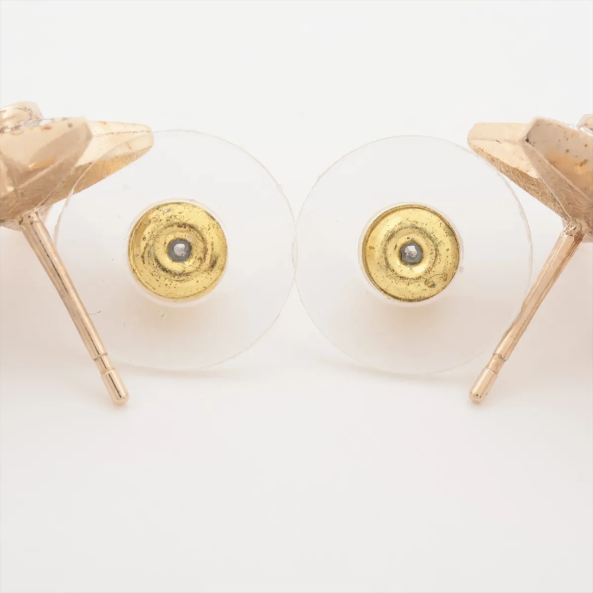 Coco Mark I23P Earrings (Pair) GP x Rhinestone Gold - — view 4