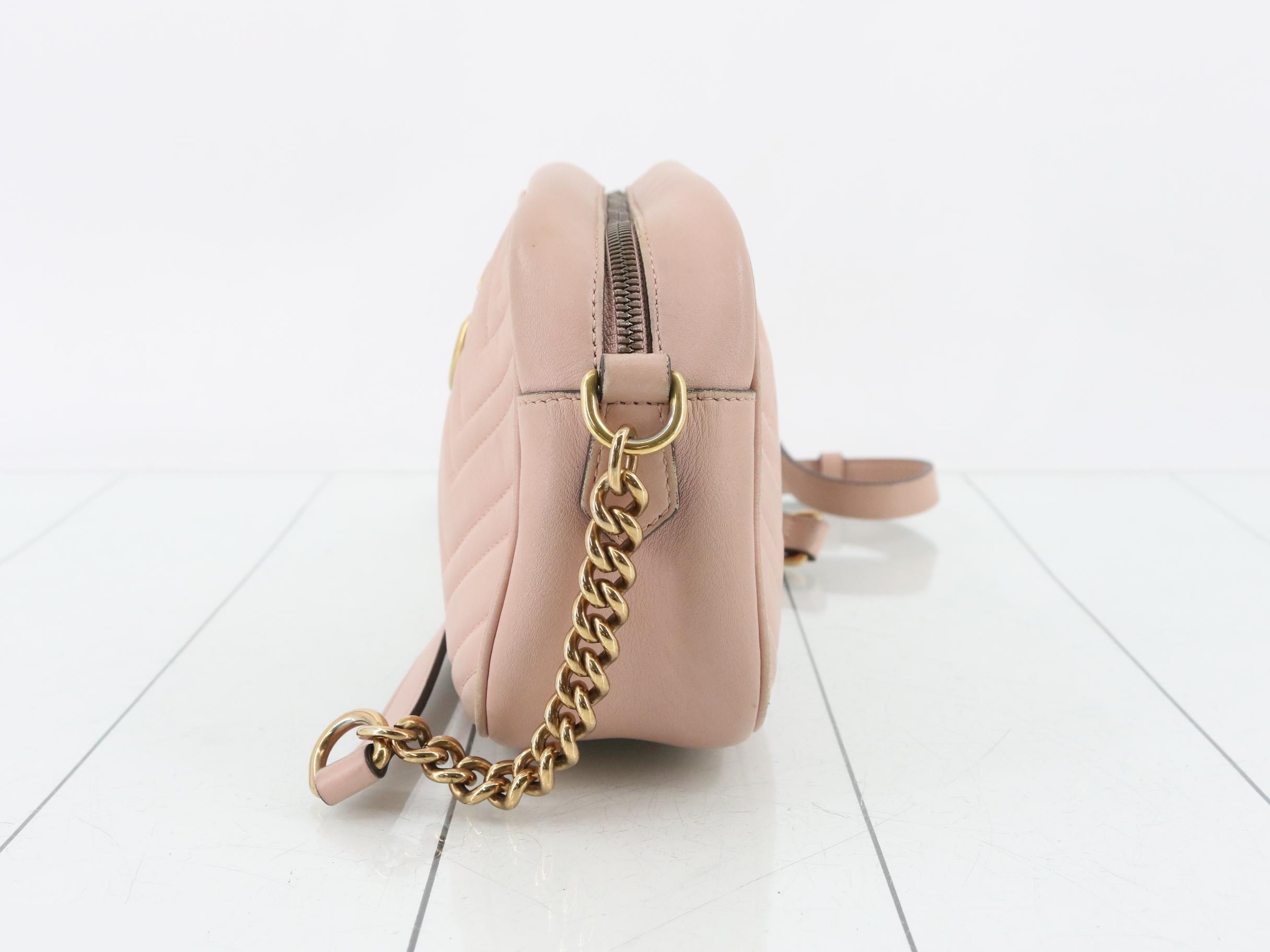 GG Marmont quilted leather pink shoulder bag — view 3