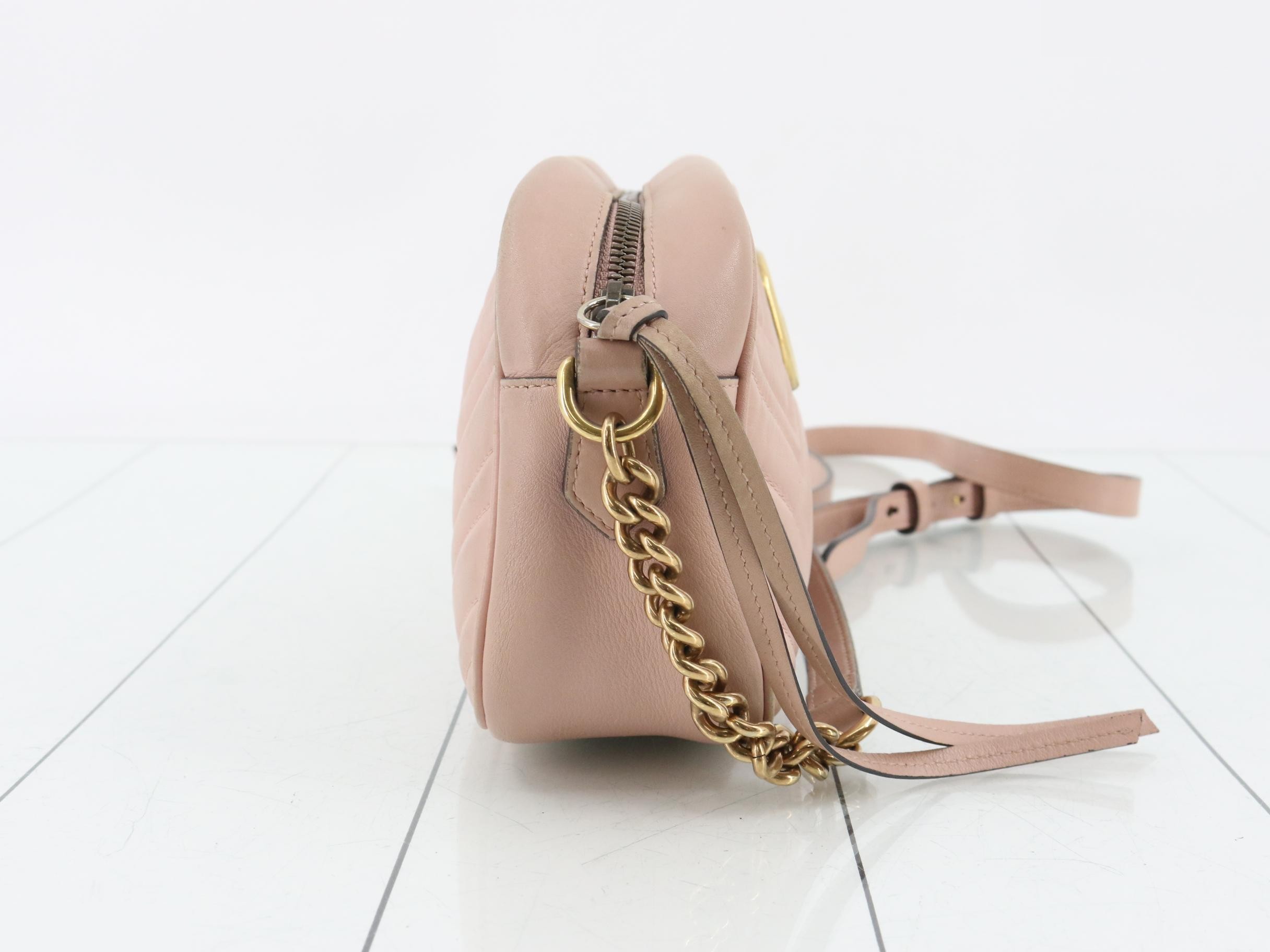 GG Marmont quilted leather pink shoulder bag — view 4