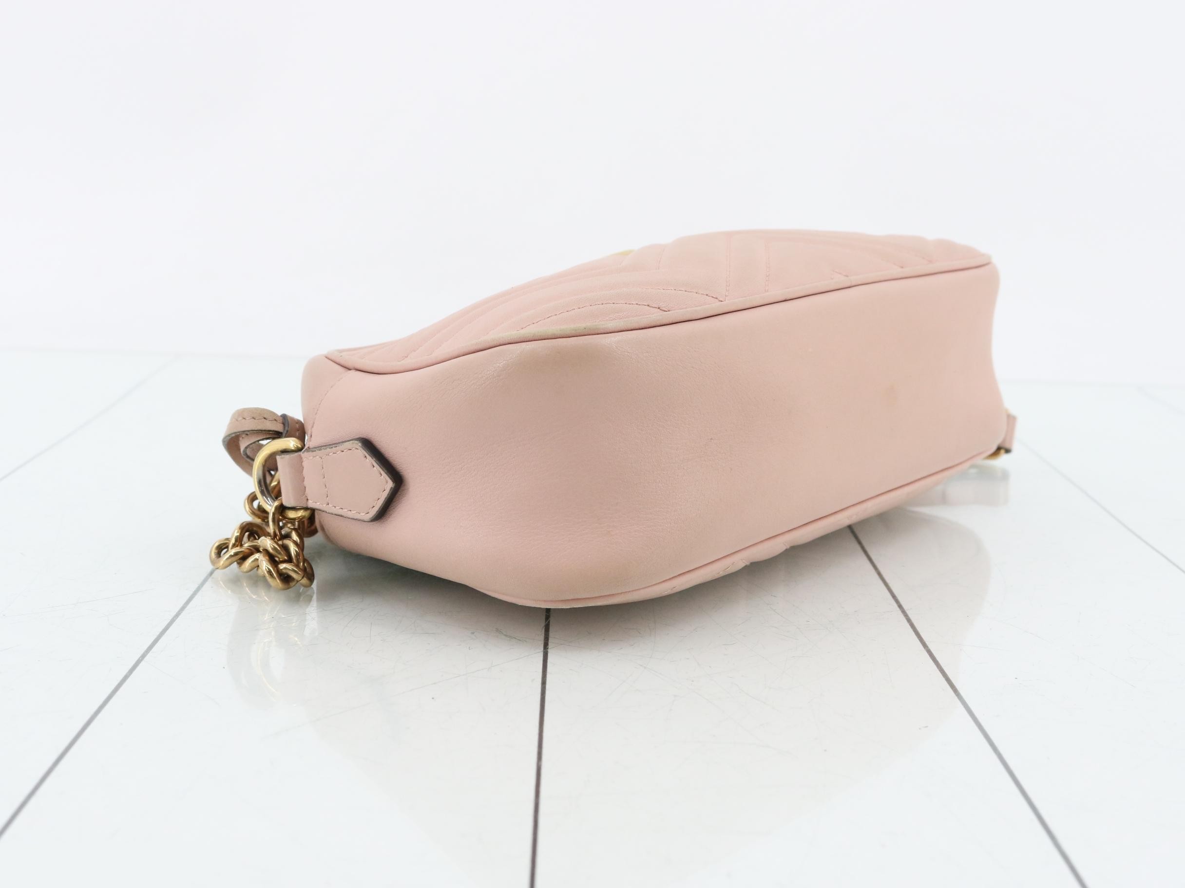 GG Marmont quilted leather pink shoulder bag — view 5