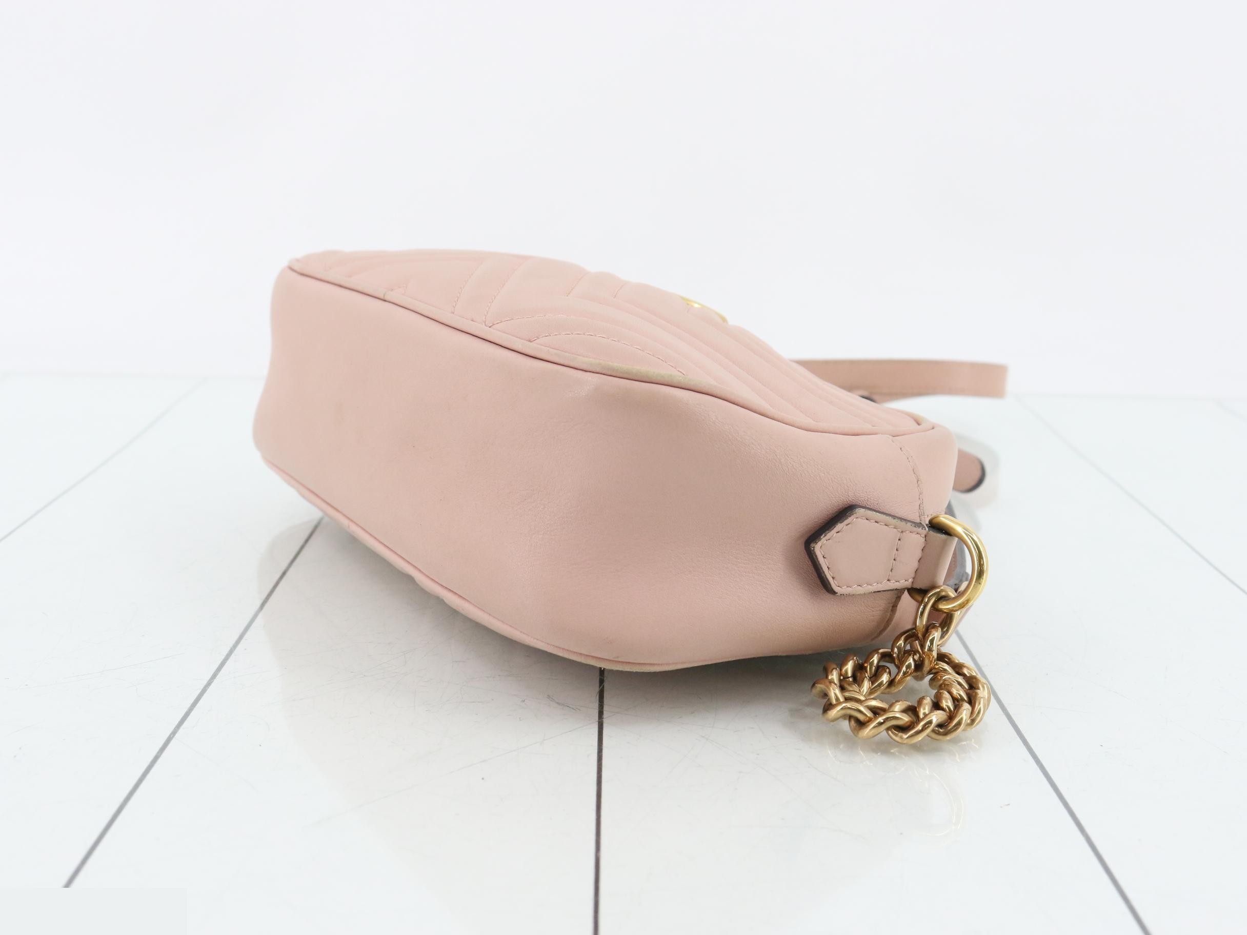 GG Marmont quilted leather pink shoulder bag — view 6