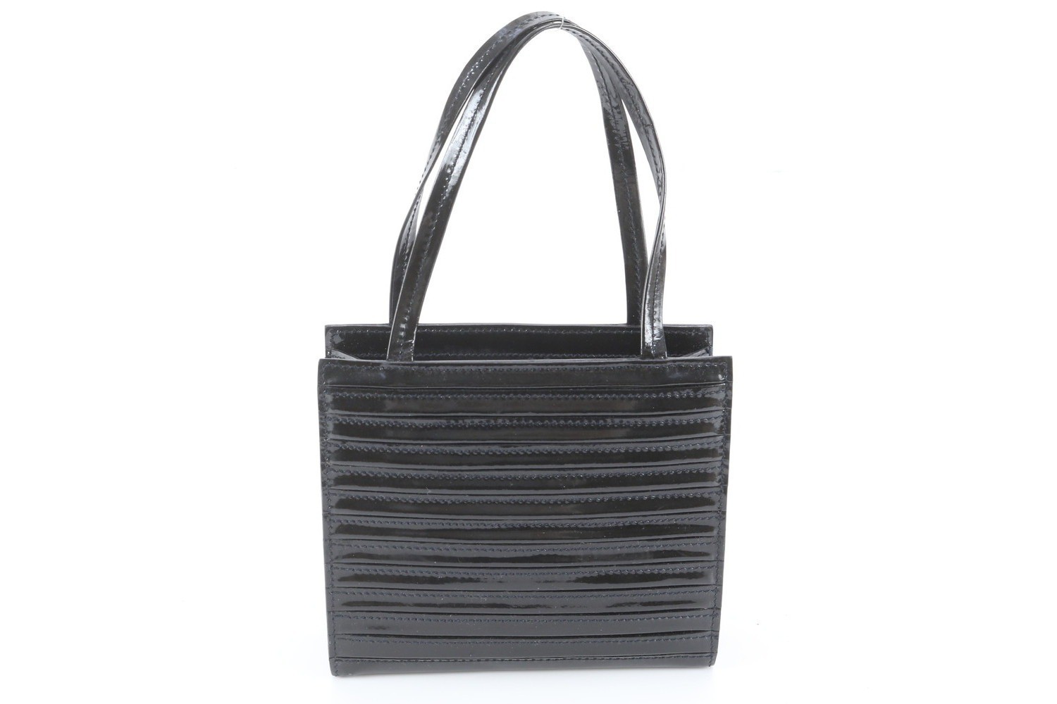 Leather handbag tote bag, genuine leather, black, brand name. — view 3