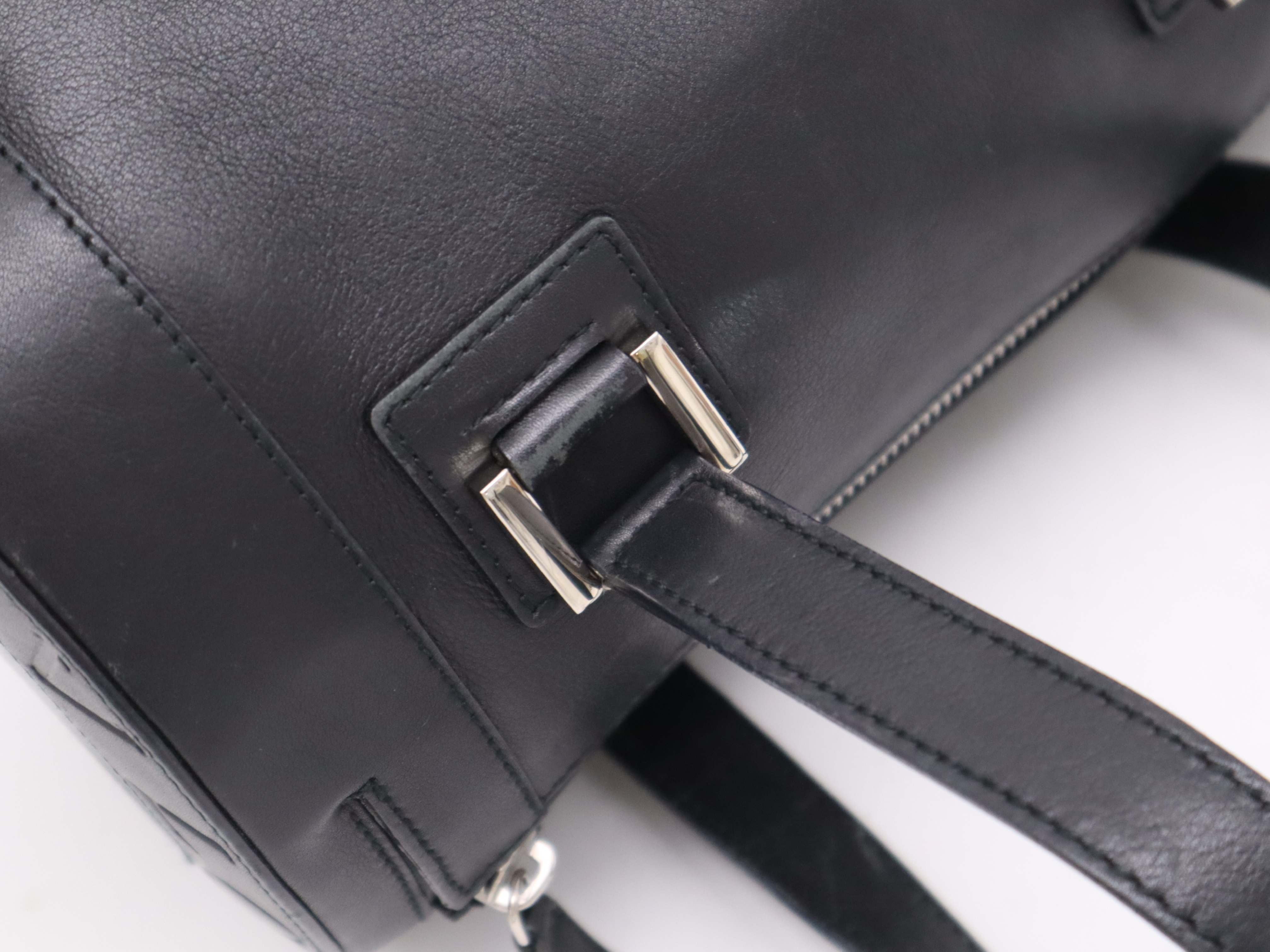Leather Mini Boston Bag Black SV Hardware Boston Bag — view 7