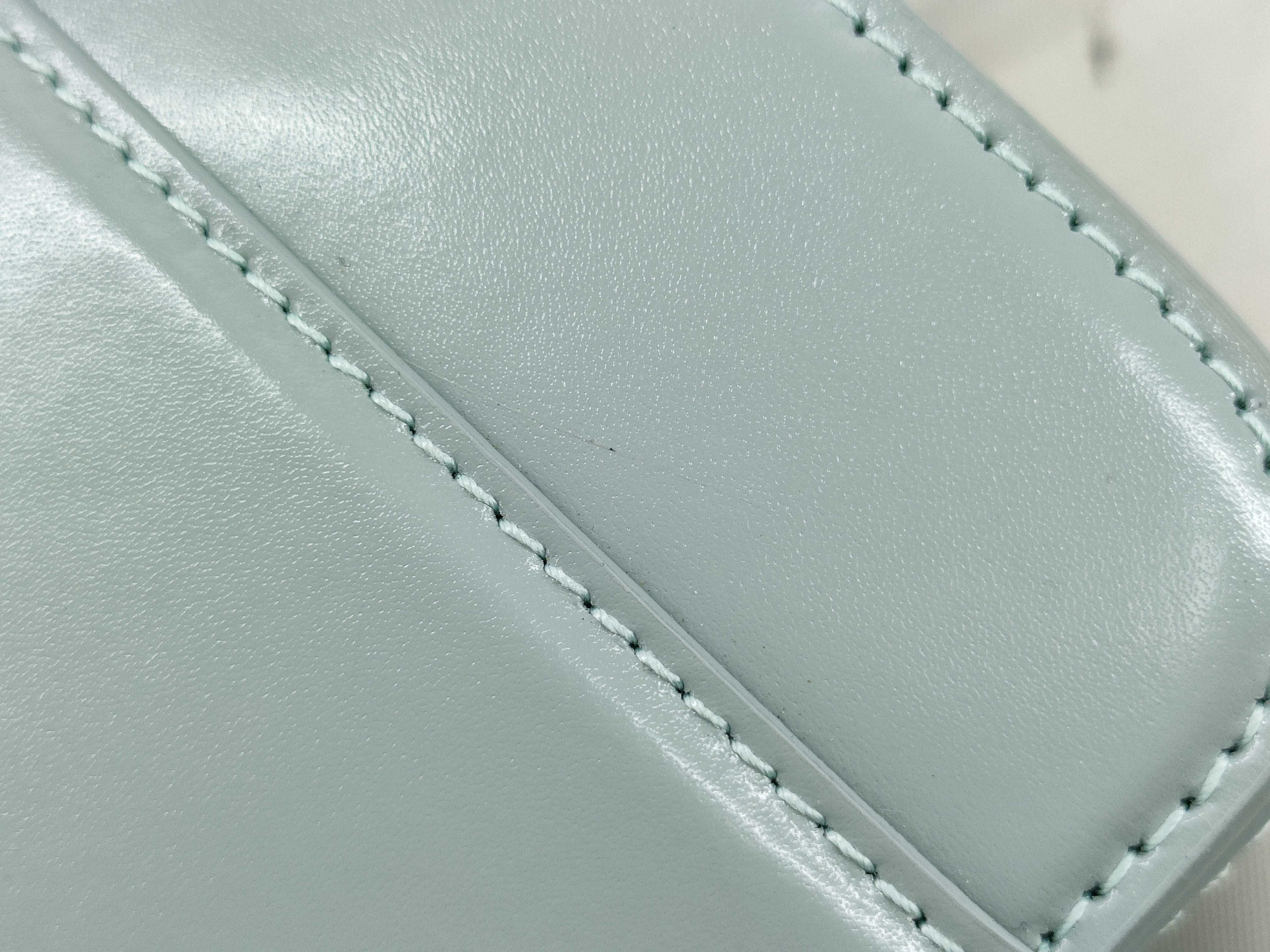 Hourglass Leather Shoulder Bag, Blue — view 14