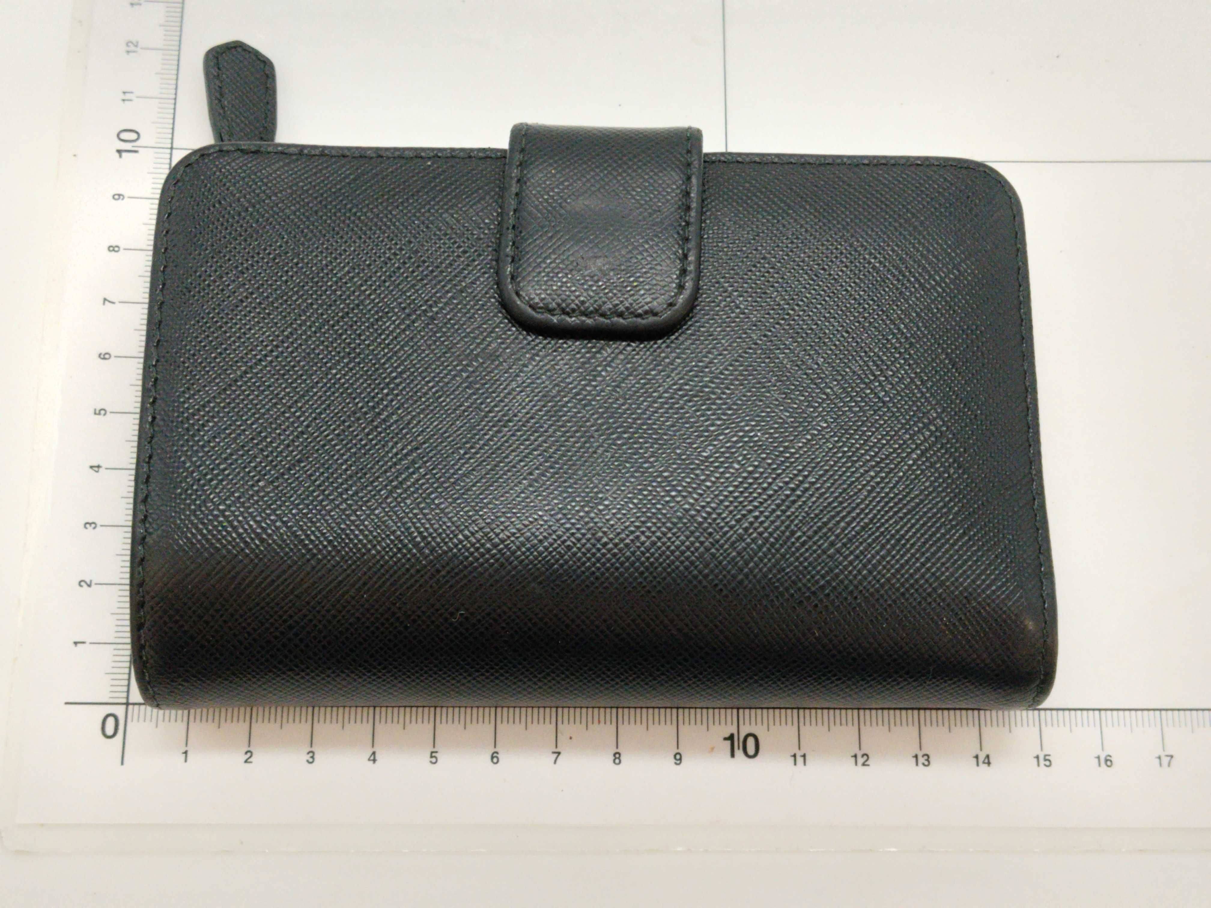 Saffiano Leather Black Bi-fold Wallet (VO8601) — view 2