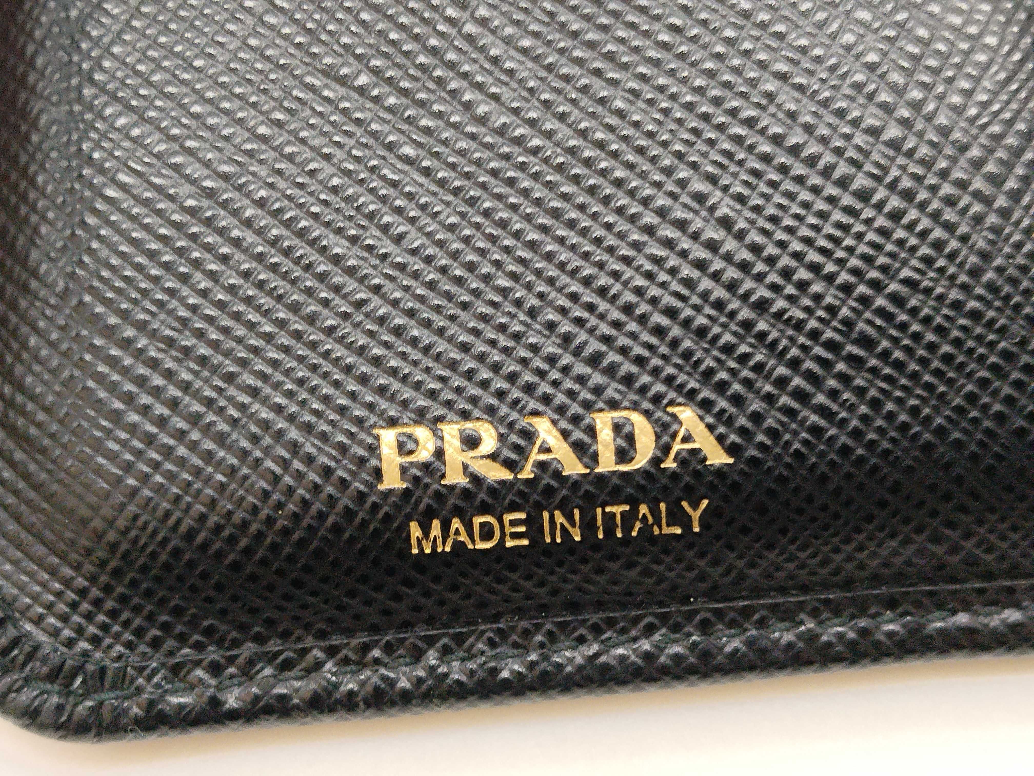Saffiano Leather Black Bi-fold Wallet (VO8601) — view 12