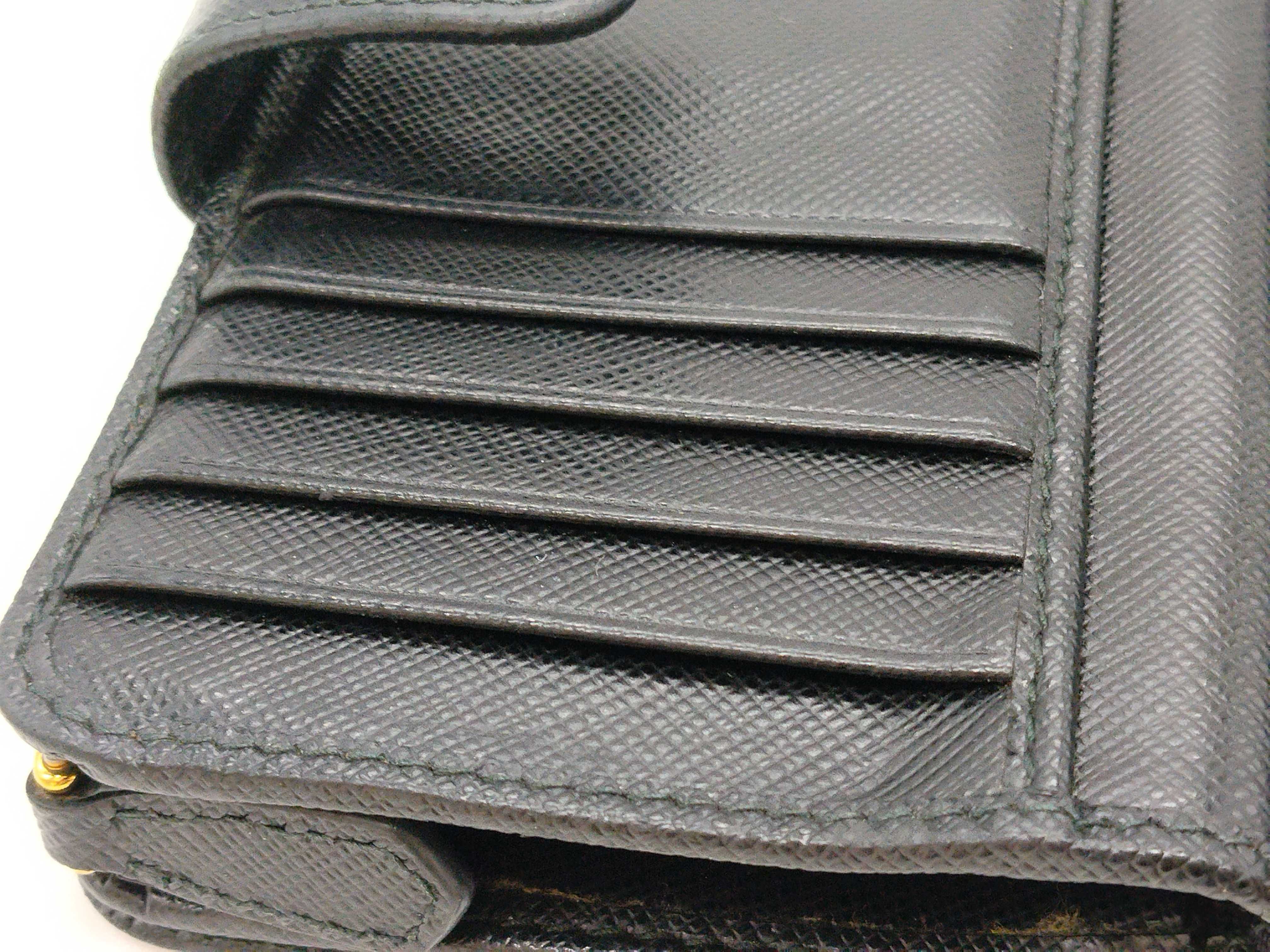 Saffiano Leather Black Bi-fold Wallet (VO8601) — view 13