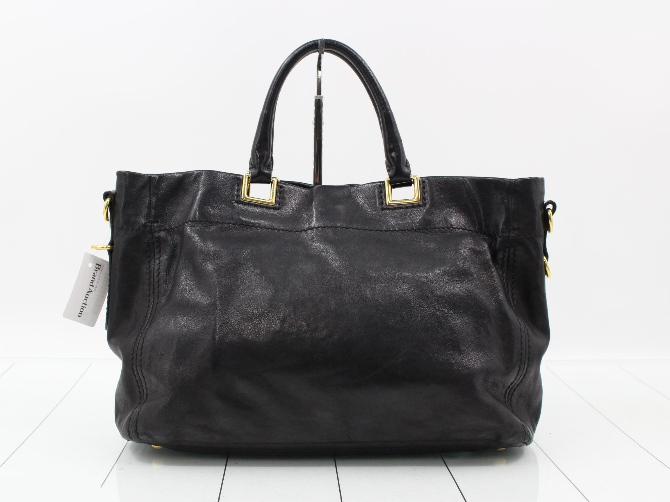2-Way Black Leather Handbag — view 2