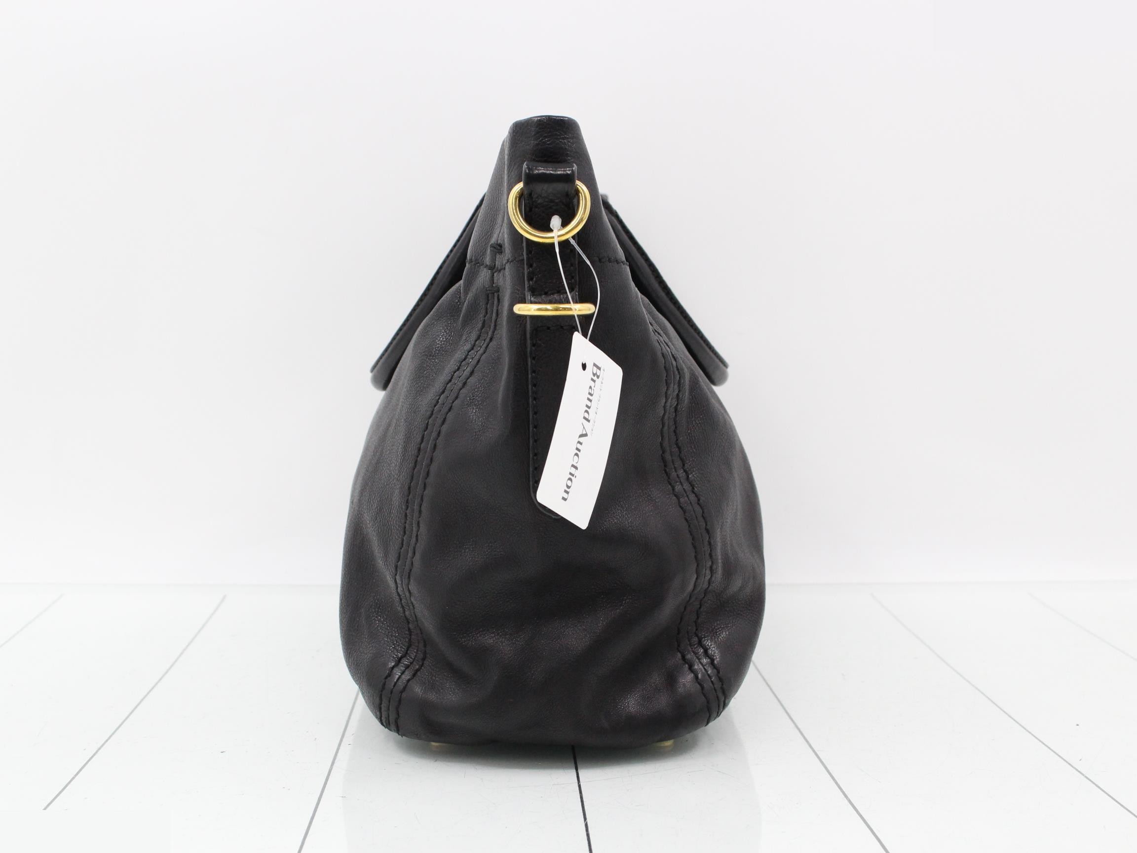2-Way Black Leather Handbag — view 3