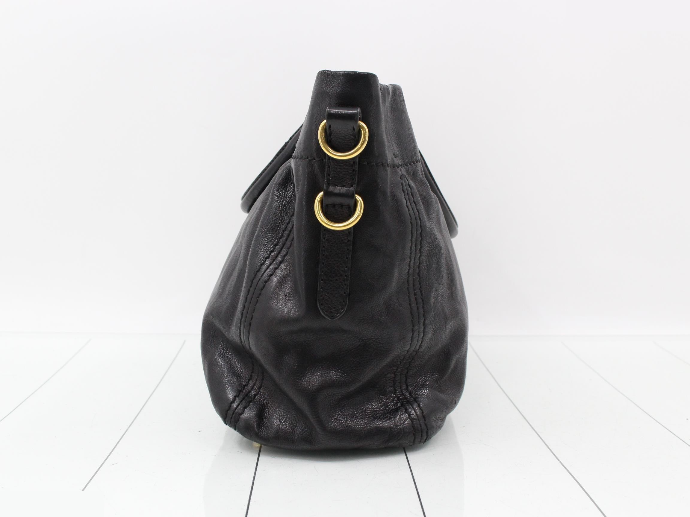 2-Way Black Leather Handbag — view 4