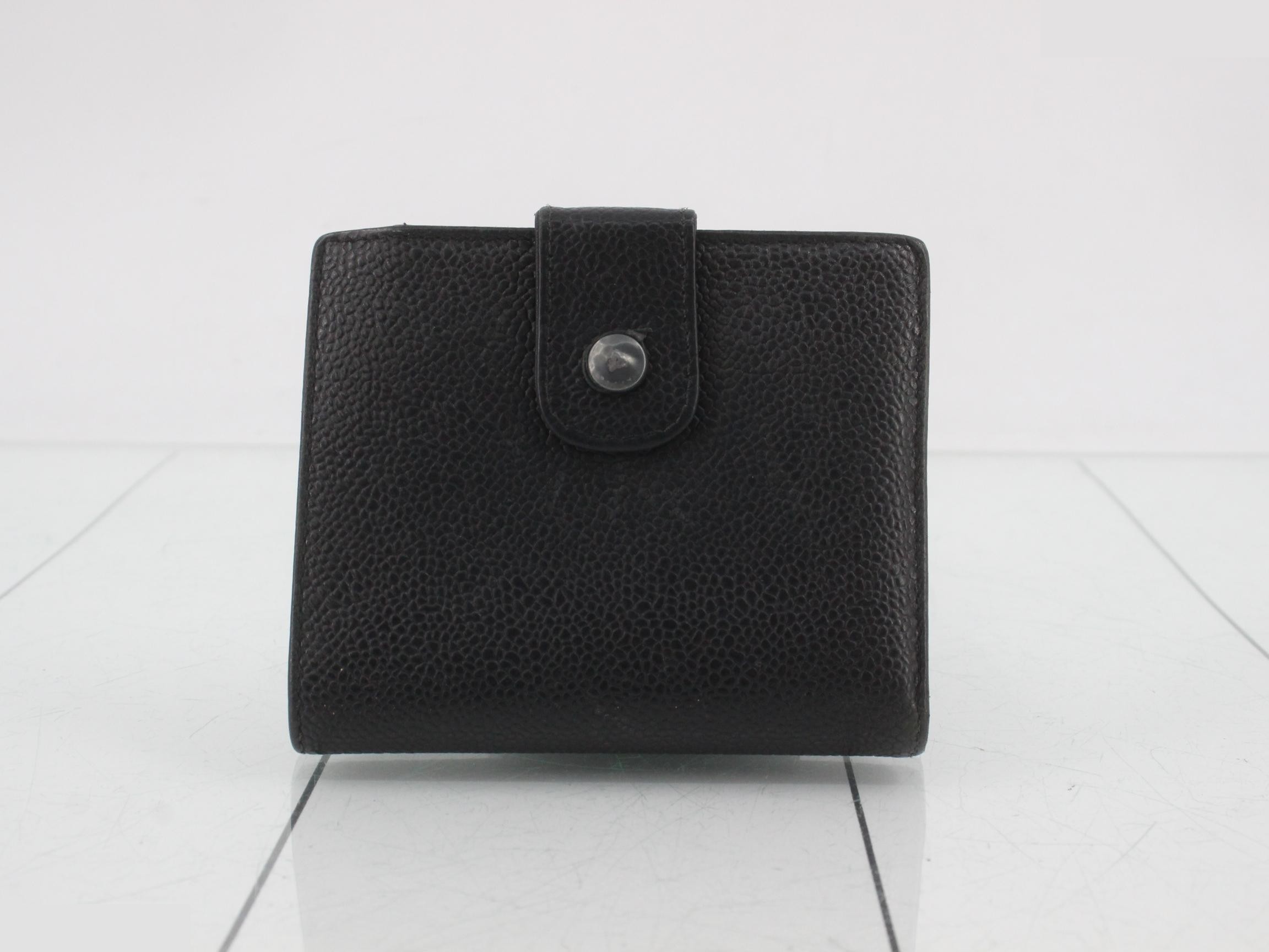 Caviar leather (bag) and bi-fold wallet, black — view 2