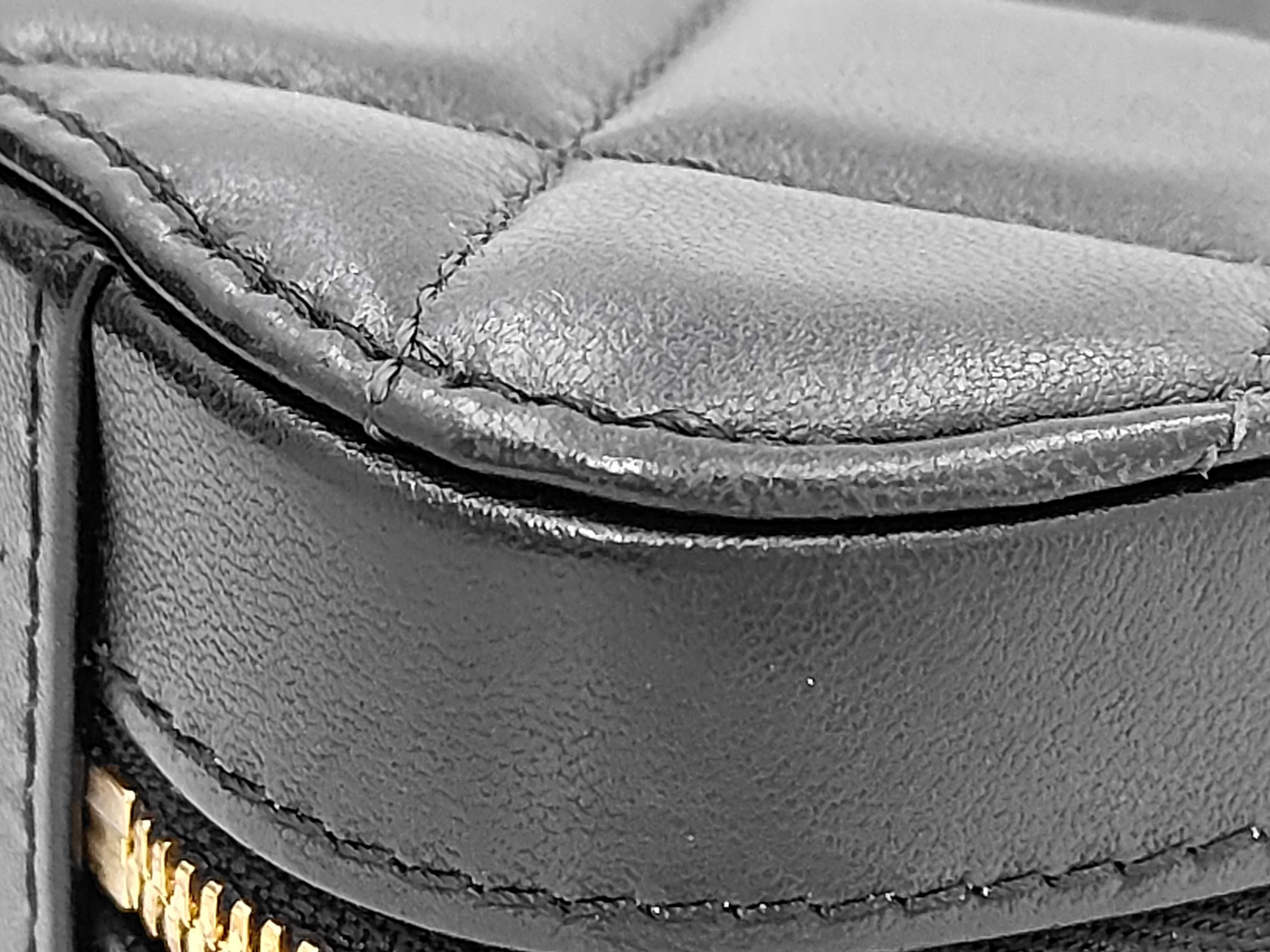 Matelassé Top Handle Vanity Bag, 2-Way, Lambskin, Black, Gold Hardware, Shoulder Bag — view 4