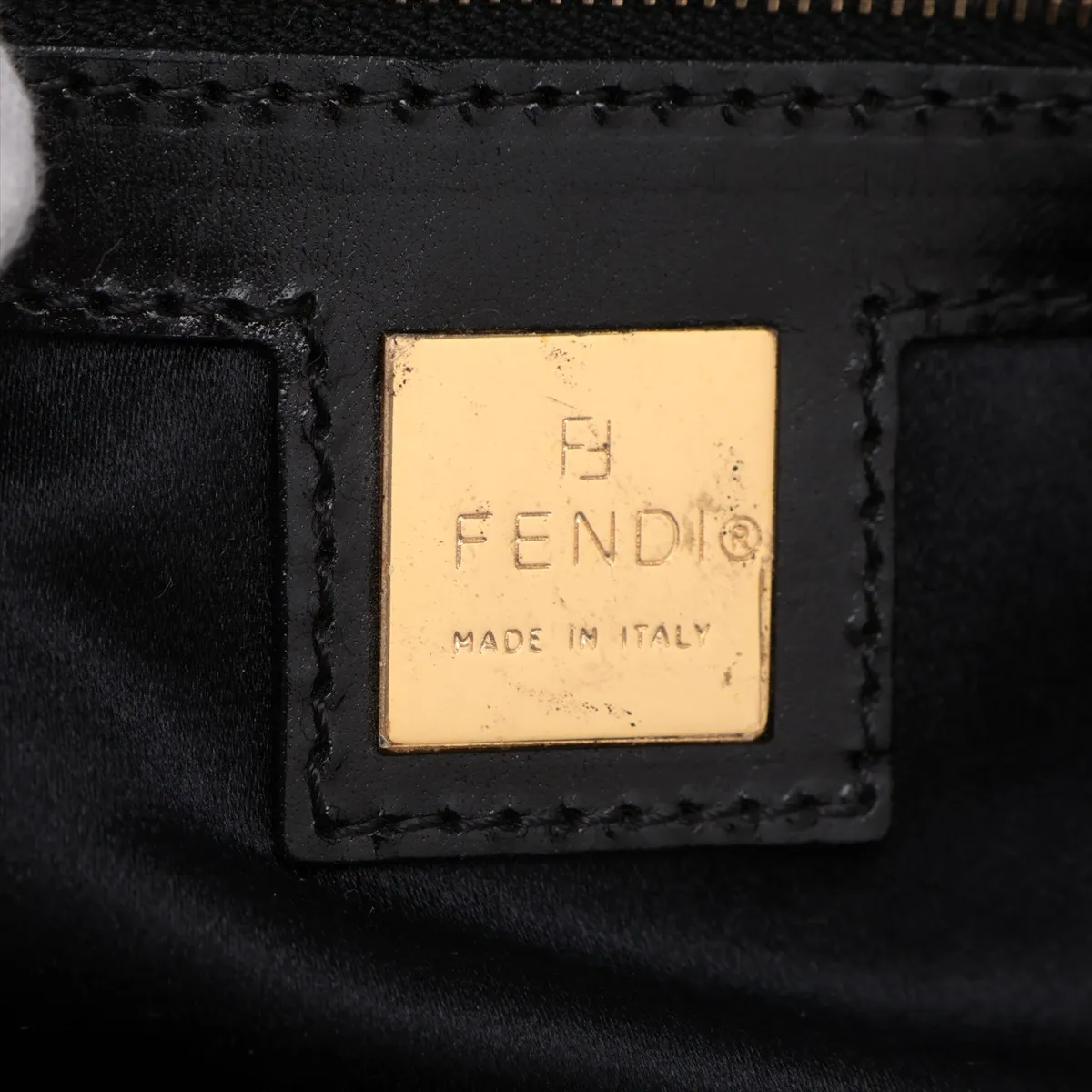 Mamma Bucket Leather Studded Shoulder Bag, White x Black — view 8