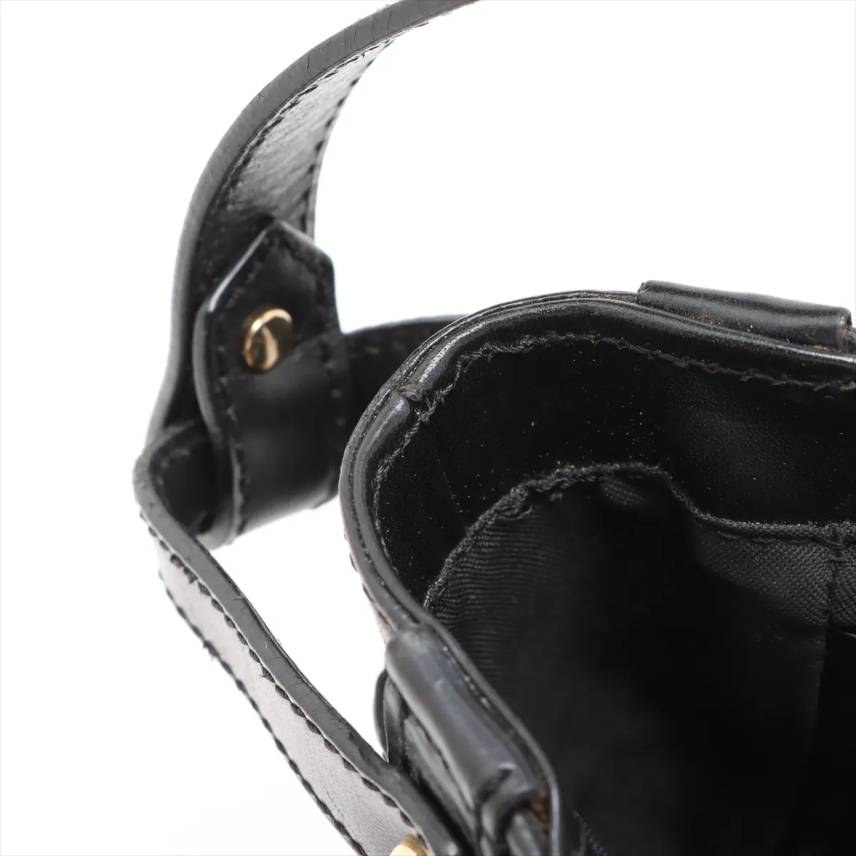 fur x leather shoulder bag black 8BR429 — view 10