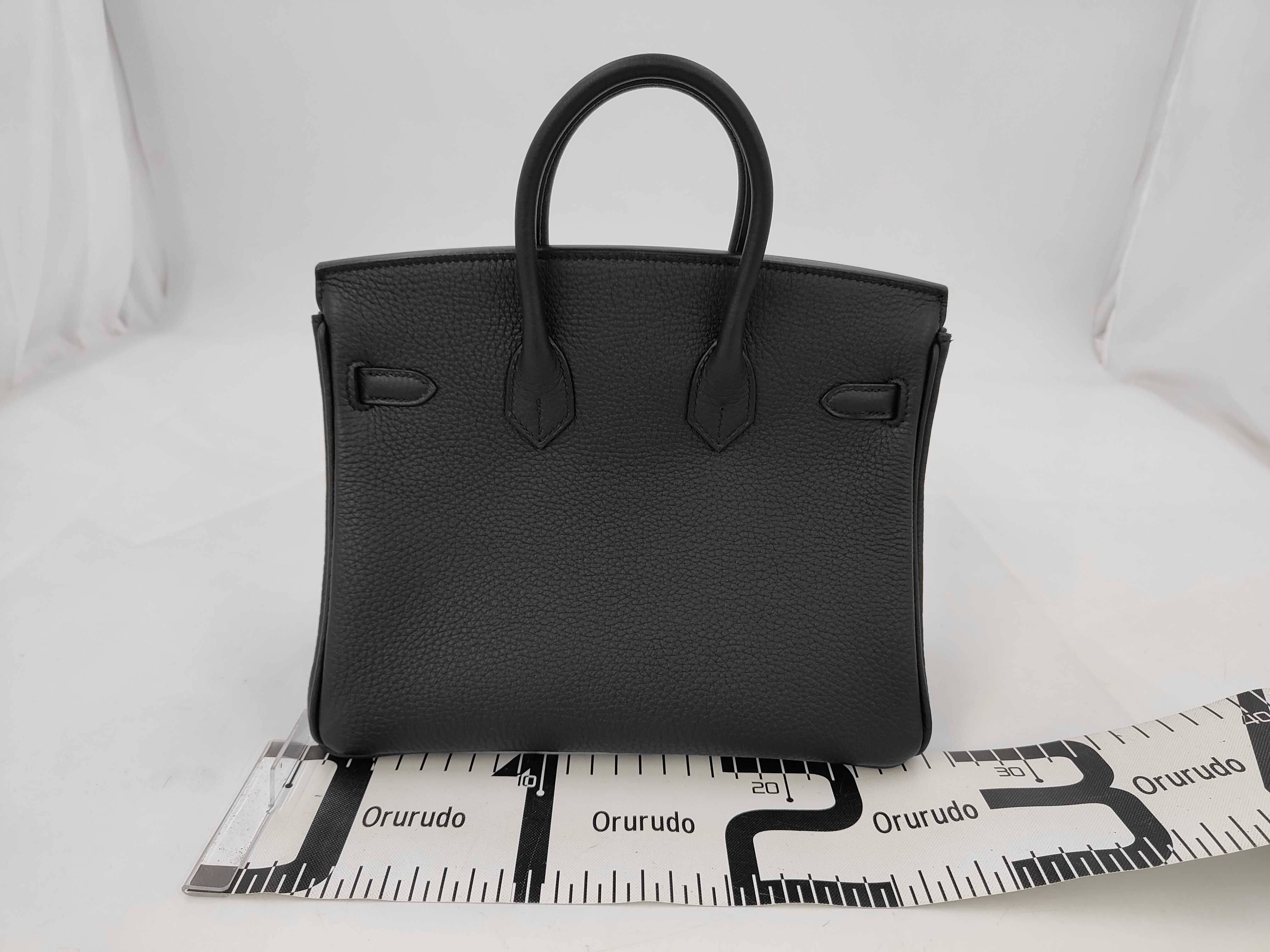Birkin 25 Togo Noir SV Hardware [Engraved] G Handbag — view 2