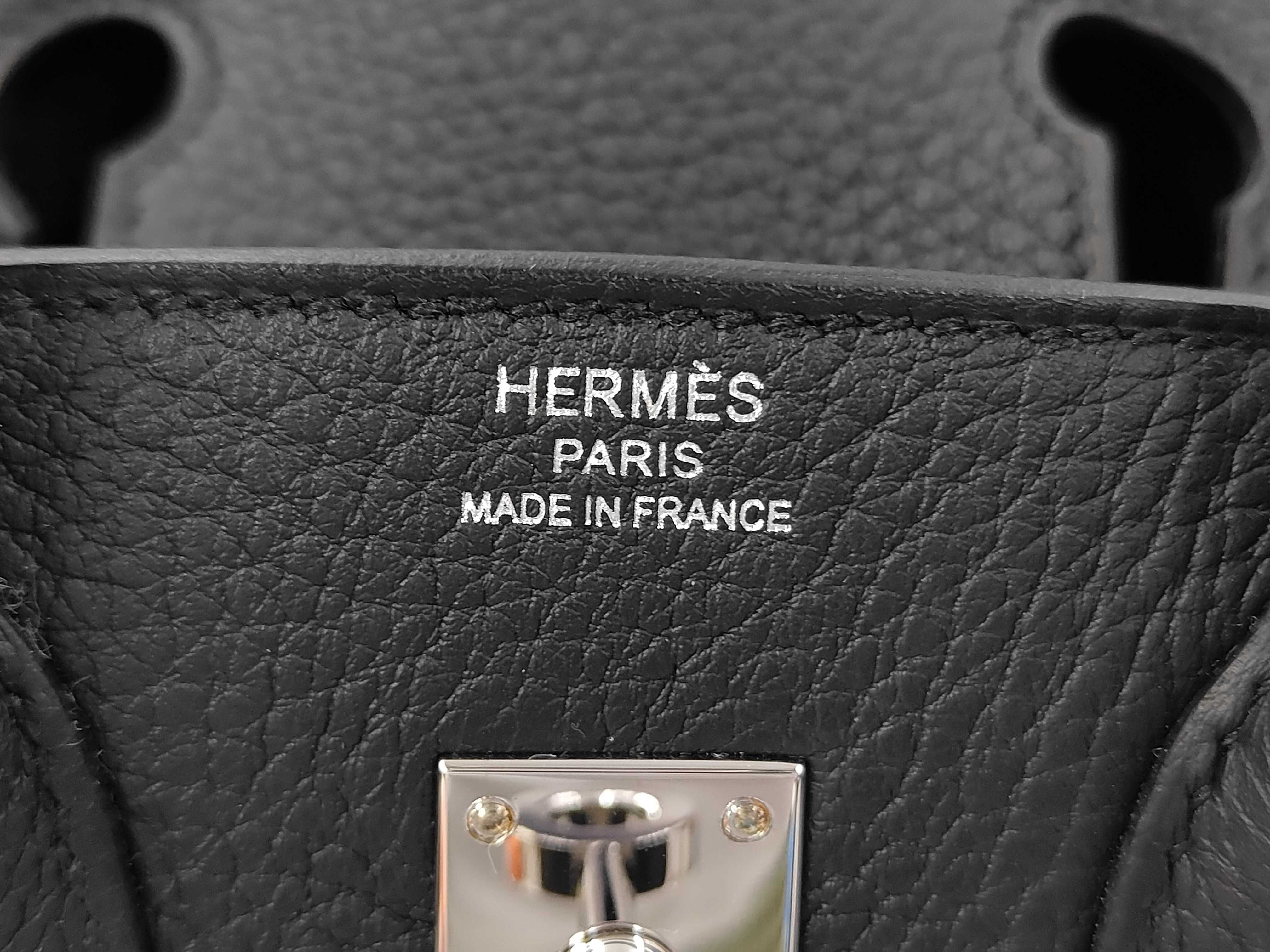 Birkin 25 Togo Noir SV Hardware [Engraved] G Handbag — view 13