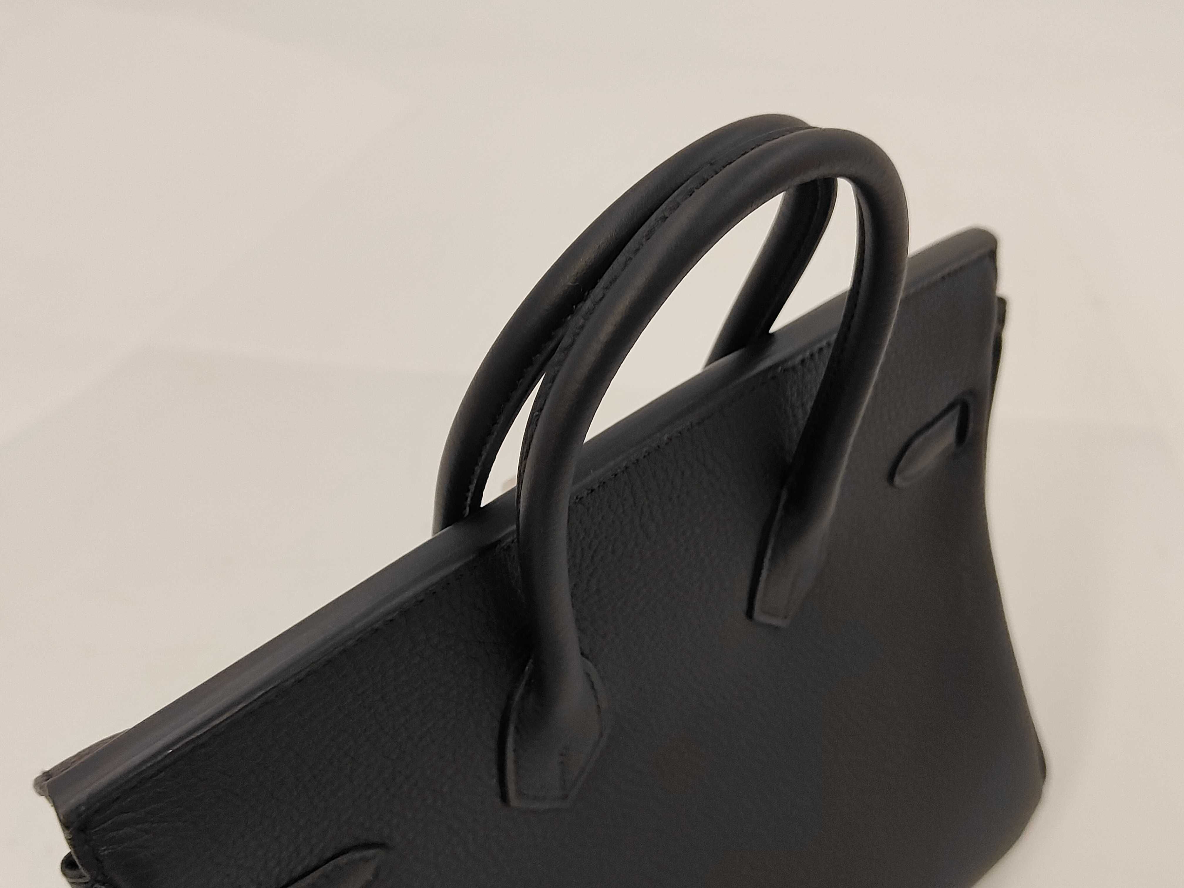 Birkin 25 Togo Noir SV Hardware [Engraved] G Handbag — view 3
