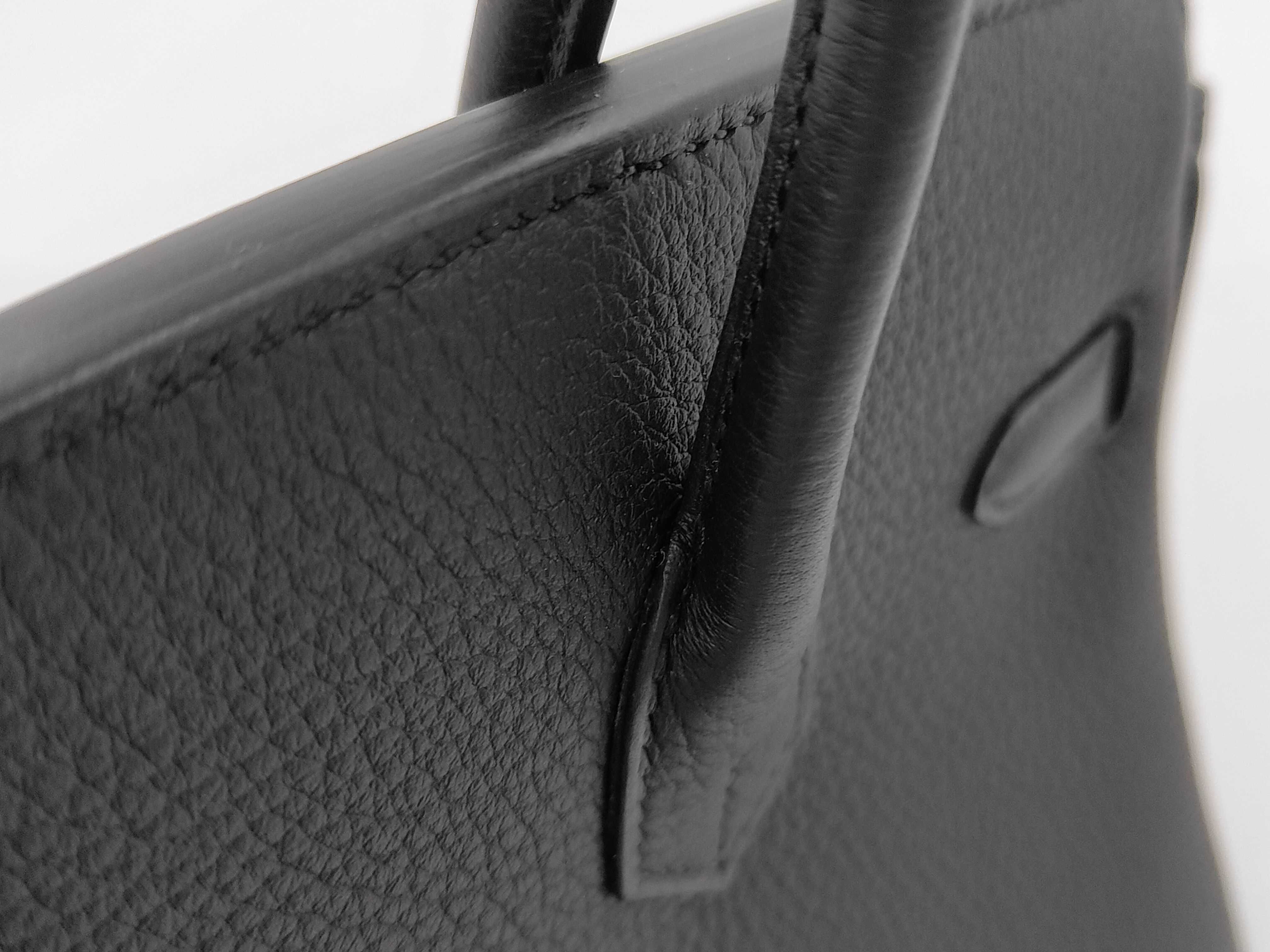 Birkin 25 Togo Noir SV Hardware [Engraved] G Handbag — view 5