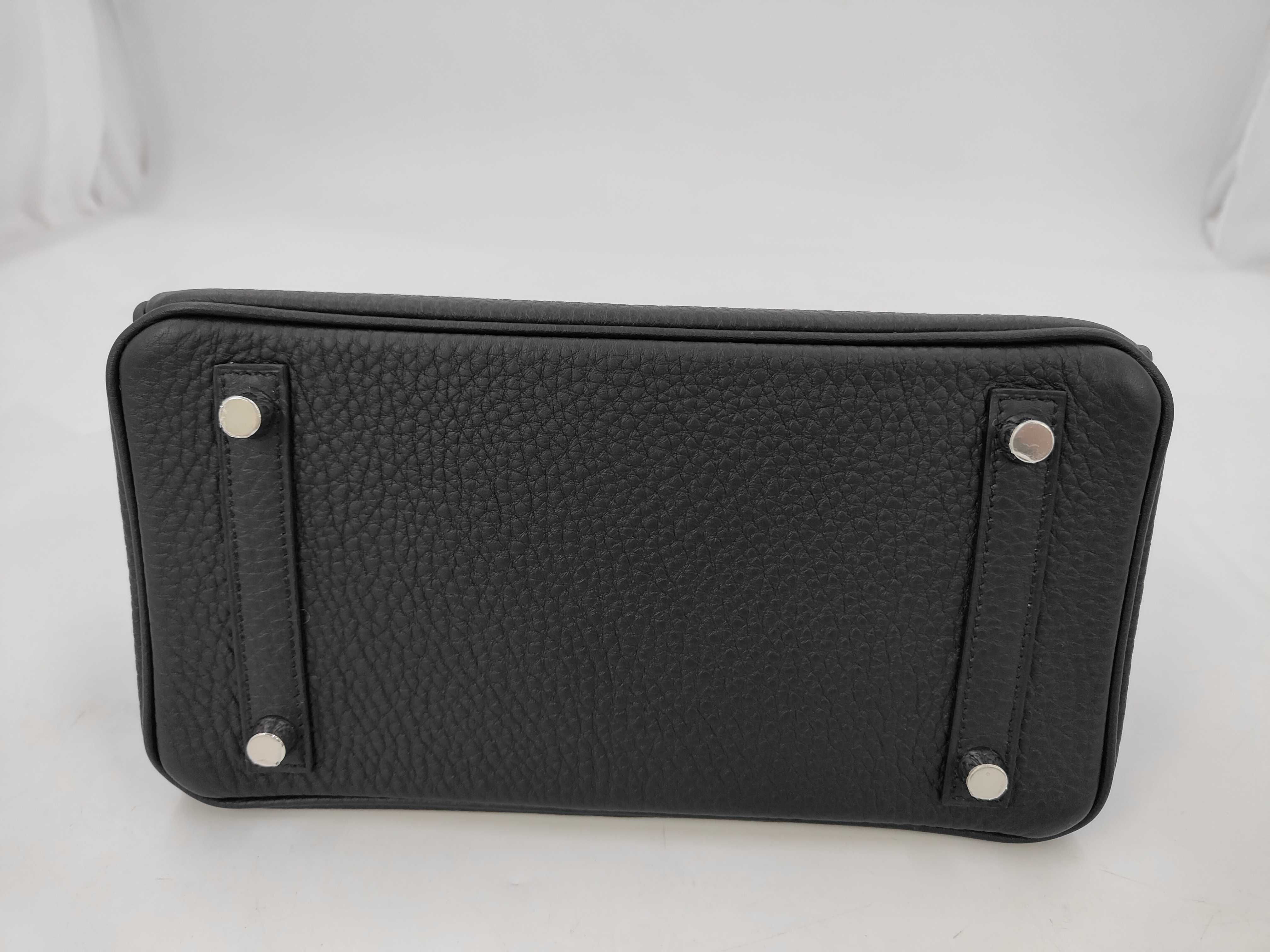 Birkin 25 Togo Noir SV Hardware [Engraved] G Handbag — view 6