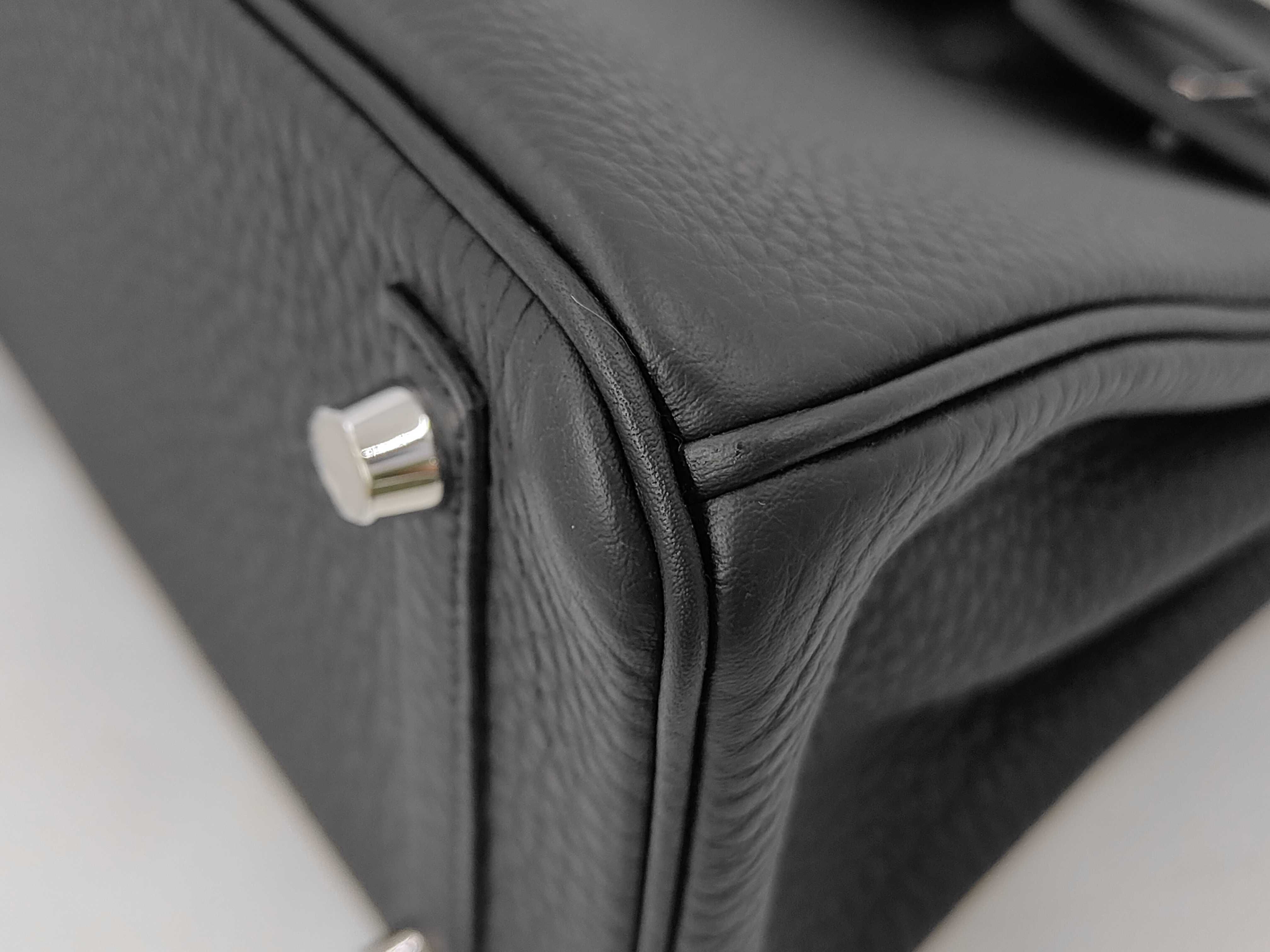 Birkin 25 Togo Noir SV Hardware [Engraved] G Handbag — view 7