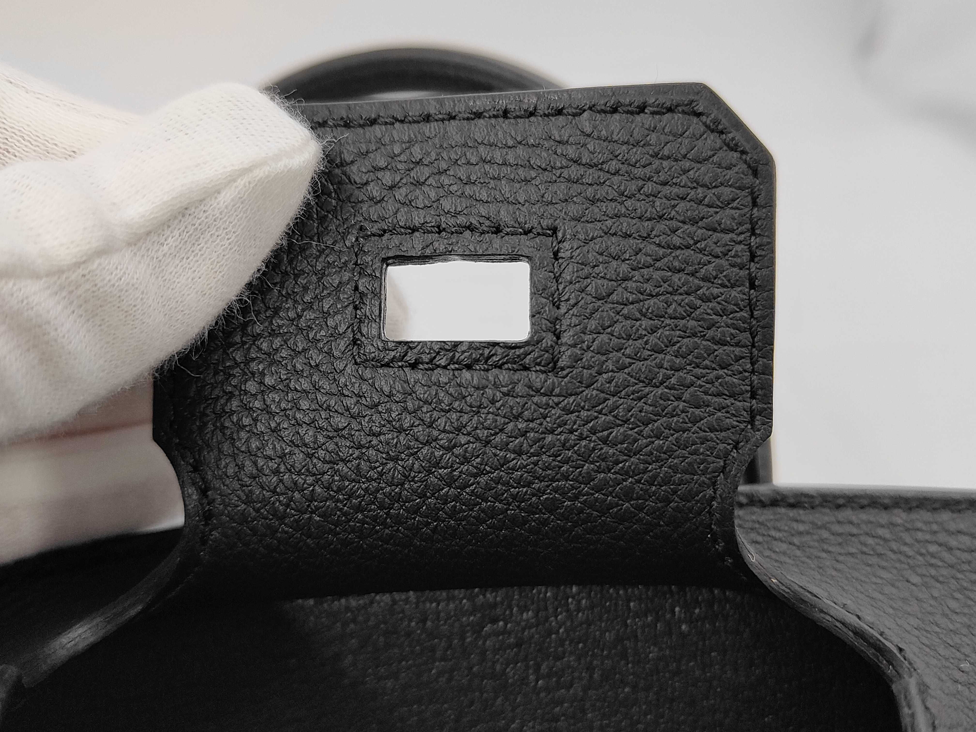 Birkin 25 Togo Noir SV Hardware [Engraved] G Handbag — view 8