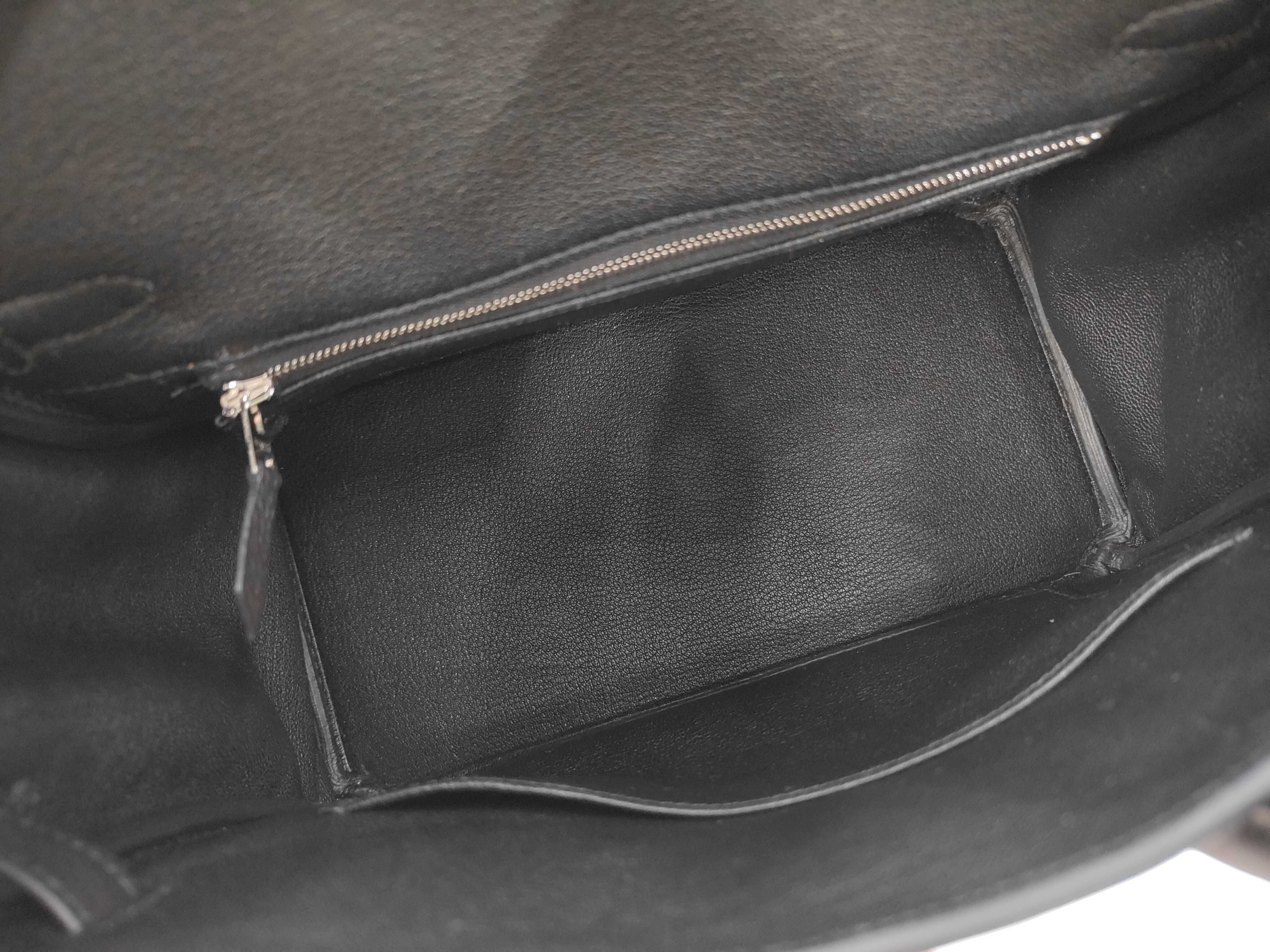Birkin 25 Togo Noir SV Hardware [Engraved] G Handbag — view 10