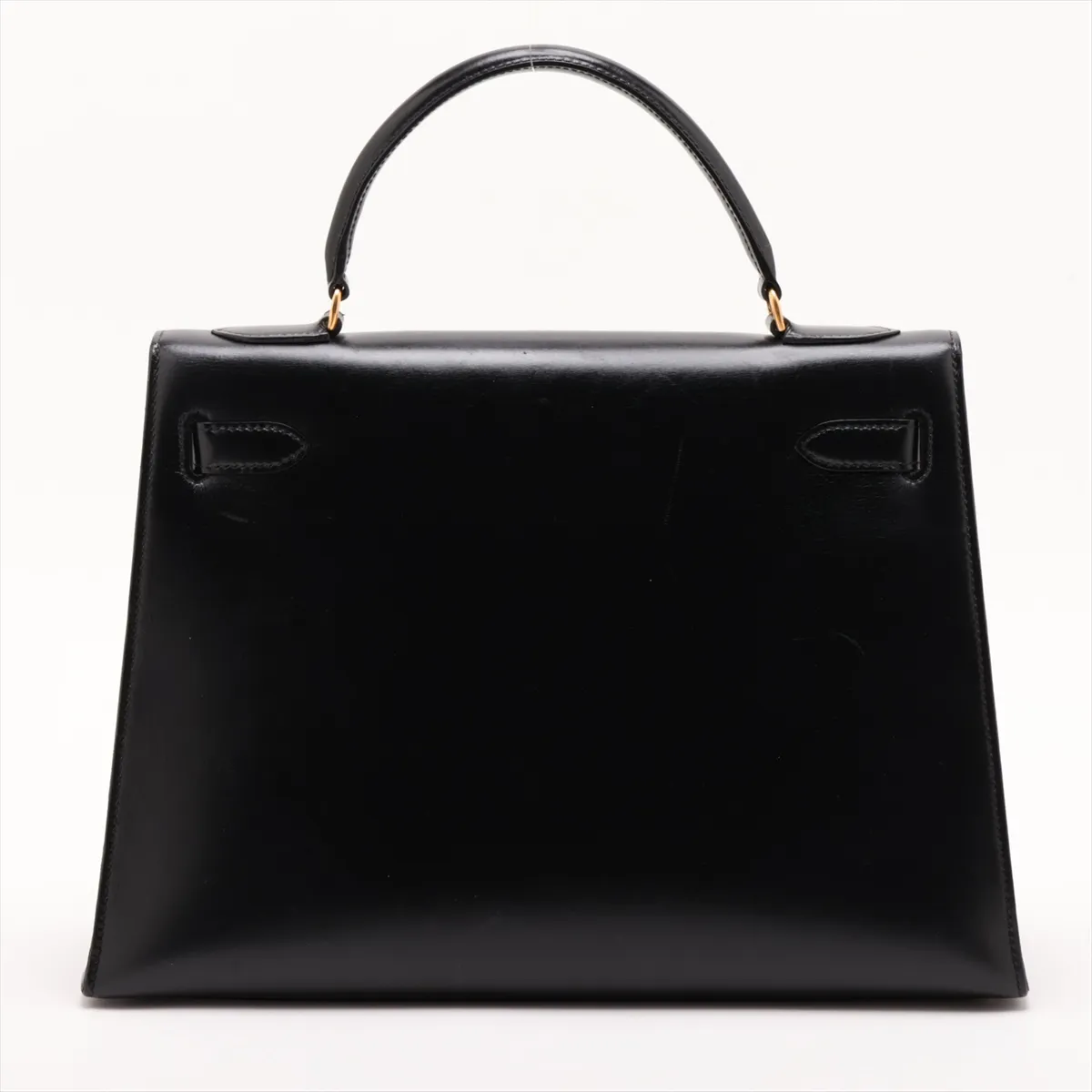 [Individually packaged] Hermes Kelly 32 Sellier Box Calf Black Gold Hardware F: 1976, — view 2