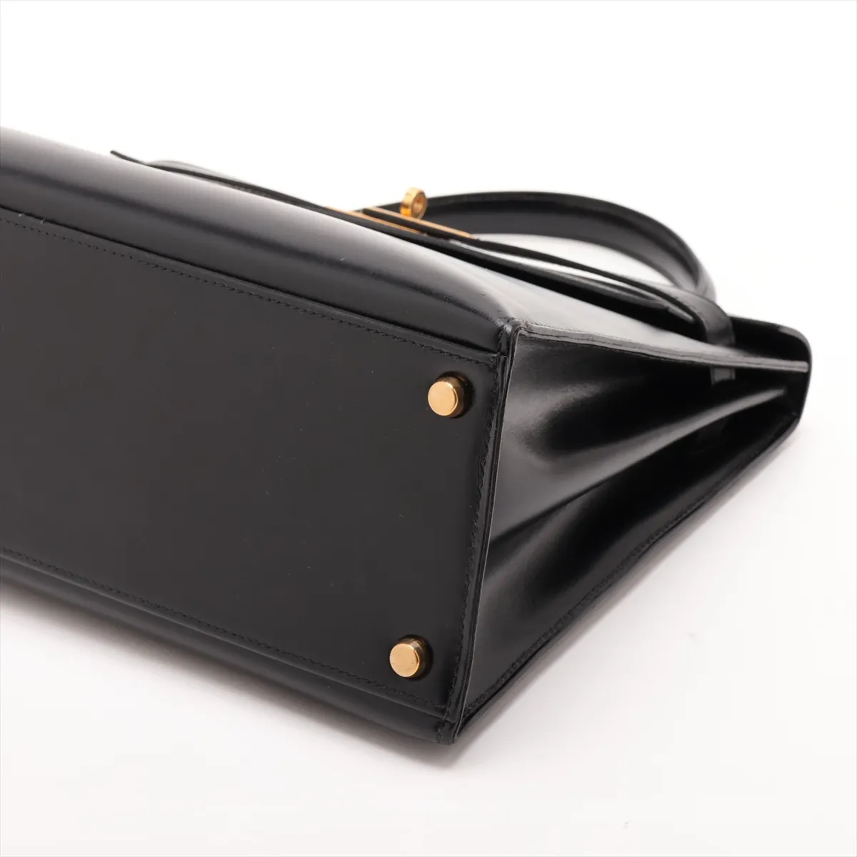 [Individually packaged] Hermes Kelly 32 Sellier Box Calf Black Gold Hardware F: 1976, — view 3