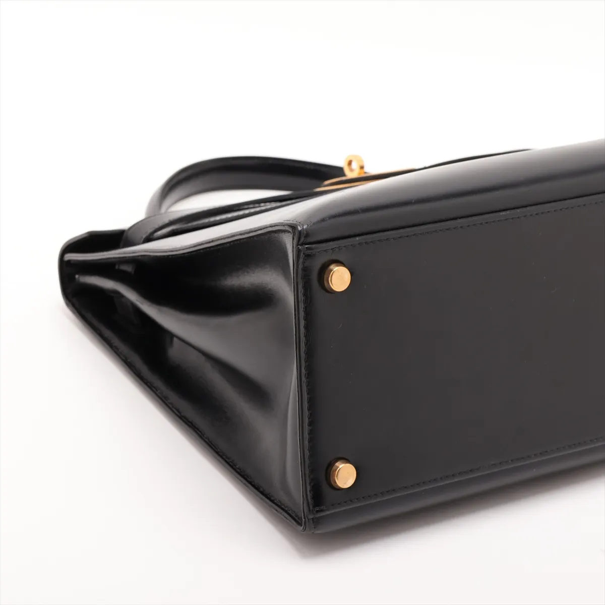 [Individually packaged] Hermes Kelly 32 Sellier Box Calf Black Gold Hardware F: 1976, — view 4