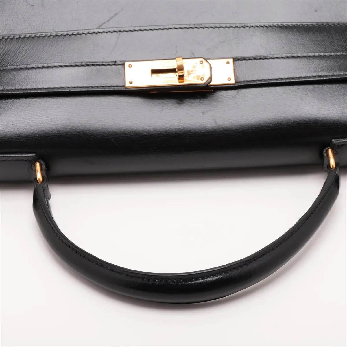 [Individually packaged] Hermes Kelly 32 Sellier Box Calf Black Gold Hardware F: 1976, — view 5