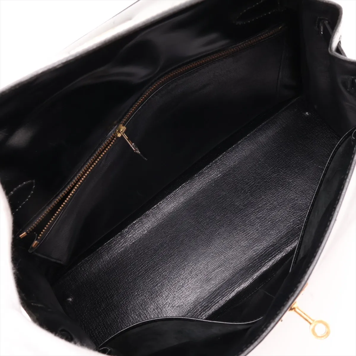 [Individually packaged] Hermes Kelly 32 Sellier Box Calf Black Gold Hardware F: 1976, — view 8