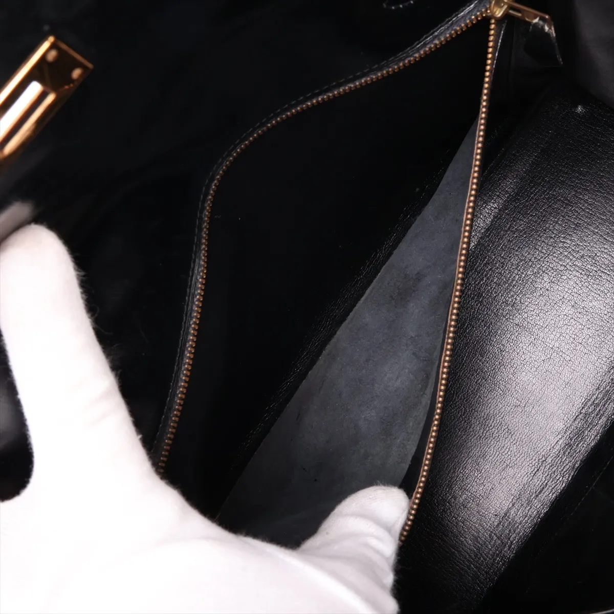 [Individually packaged] Hermes Kelly 32 Sellier Box Calf Black Gold Hardware F: 1976, — view 9