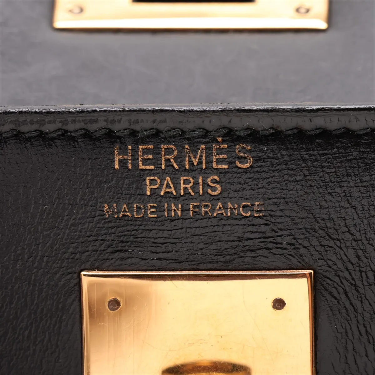 [Individually packaged] Hermes Kelly 32 Sellier Box Calf Black Gold Hardware F: 1976, — view 10