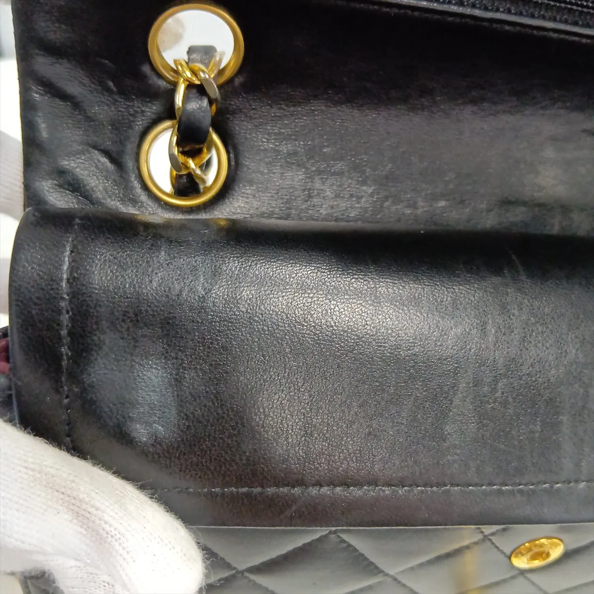 [Individually packaged] Chanel Matelassé 23 Small Lambskin Double Flap Double Chain Bag, Black with Gold Hardware, 0625587, Serial Number 0-series, A01113 — view 15