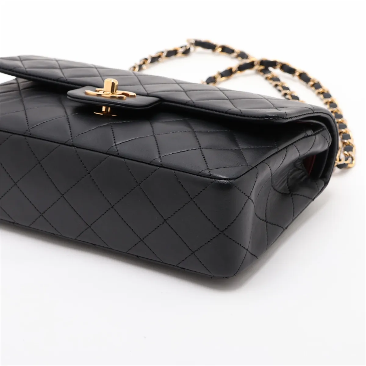[Individually packaged] Chanel Matelassé 23 Small Lambskin Double Flap Double Chain Bag, Black with Gold Hardware, 0625587, Serial Number 0-series, A01113 — view 3